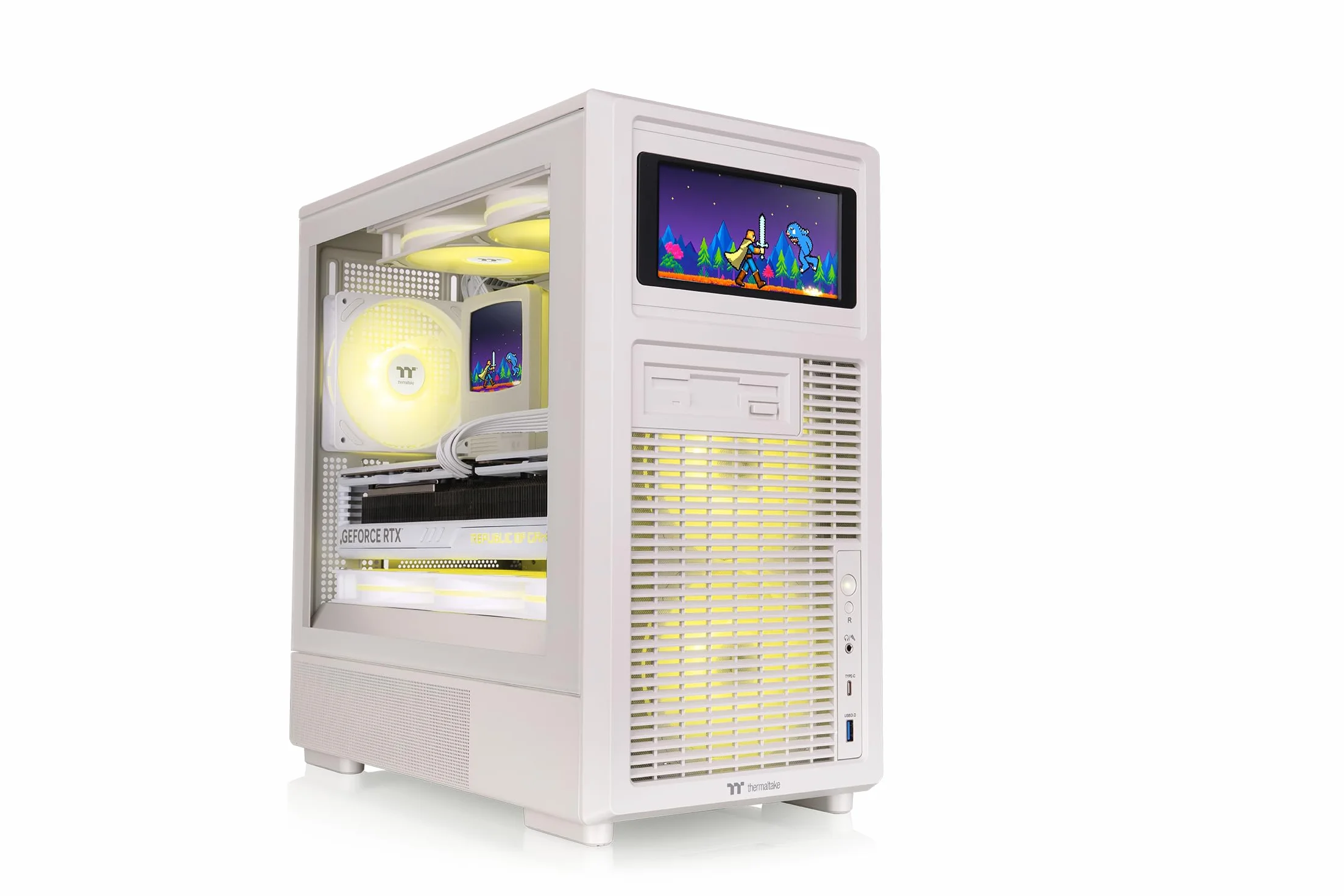 Thermaltake Retro 260 Obudowa Micro-ATX Beżowa 2 wentylatory 120 mm Hartowane szkło GPU 370 mm AIO 280 mm