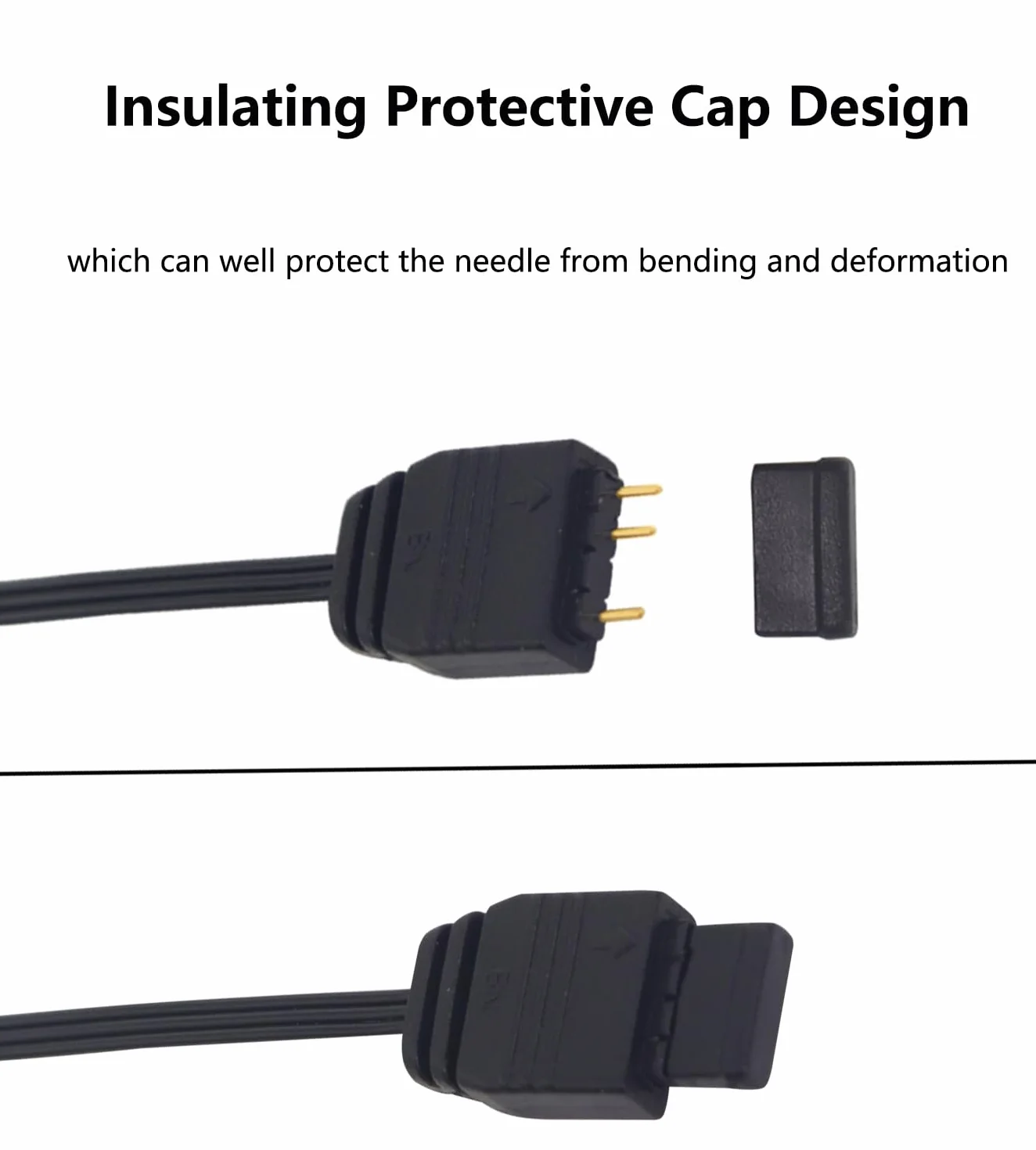 ARGB kabel rozdzielający, 5 V, 1 gniazdo na 2 gniazda, 3 piny, kabel przedłużający, do wentylatorów ARGB i innych serii LED, 3 sztuki (1 do 2)