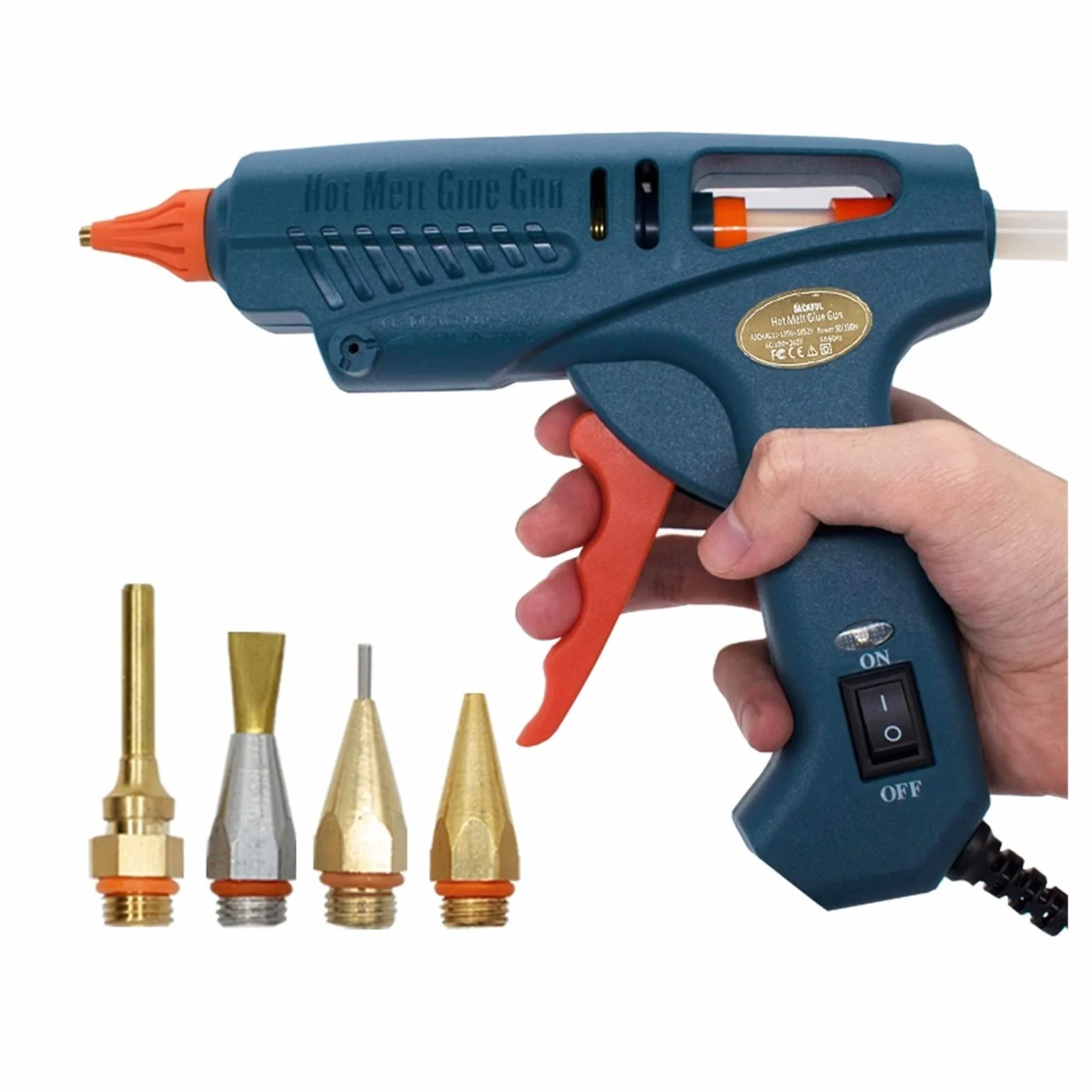 Pistolet do klejenia na gorąco do prac rzemieślnic Pistolet do klejenia na gorąco 50 W/150 W 100 W dysza miedziana do 11mm klej w sztyfcie rękodzieło domowe DIY klej gorący pistolet torba na narzędzia
