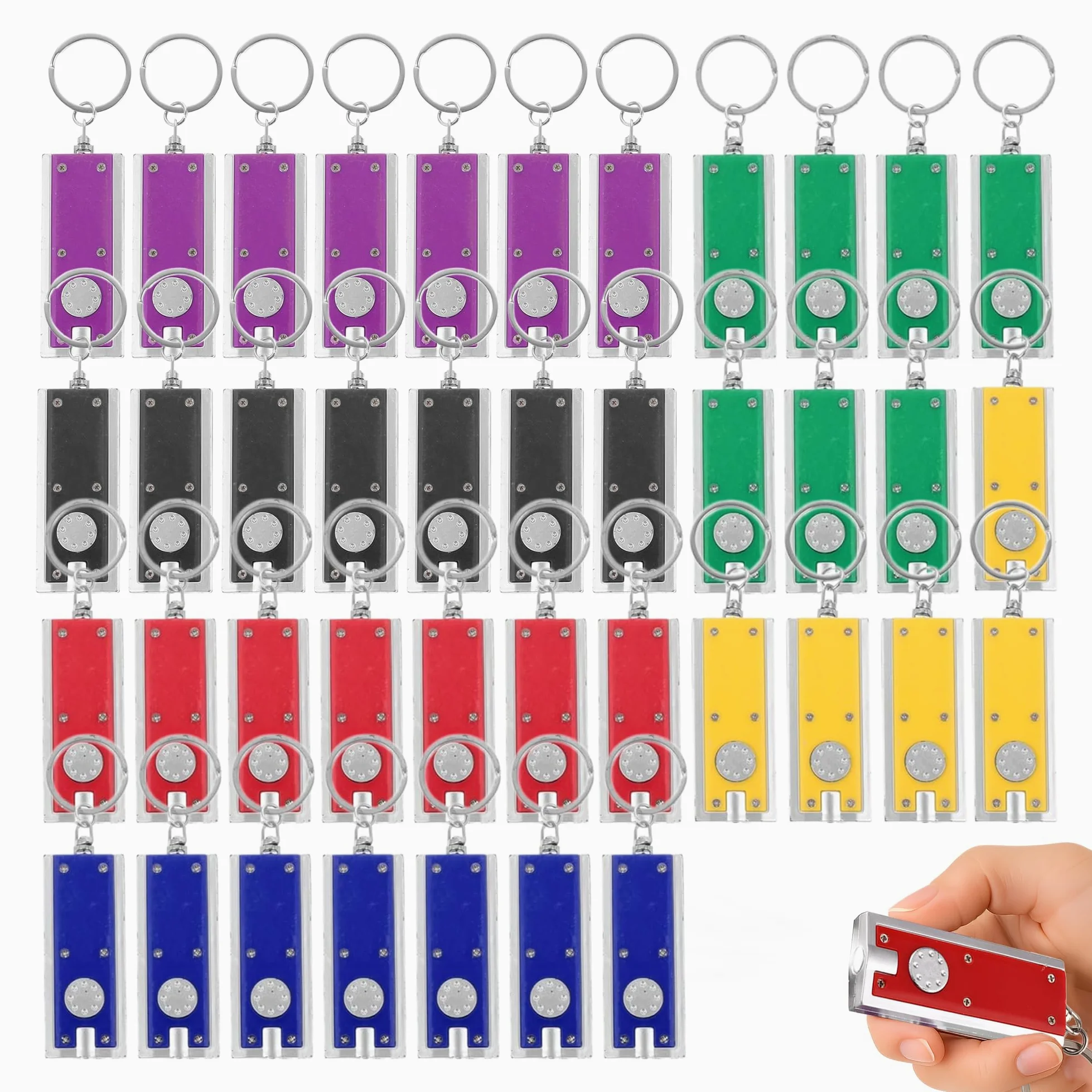 42 szt. Mini latarka, brelok, luzem, kolorowe, małe, przenośne światła LED, ultralekka latarka, brelok do kluczy na kemping, sprzęt do aktywności na świeżym powietrzu, prezenty