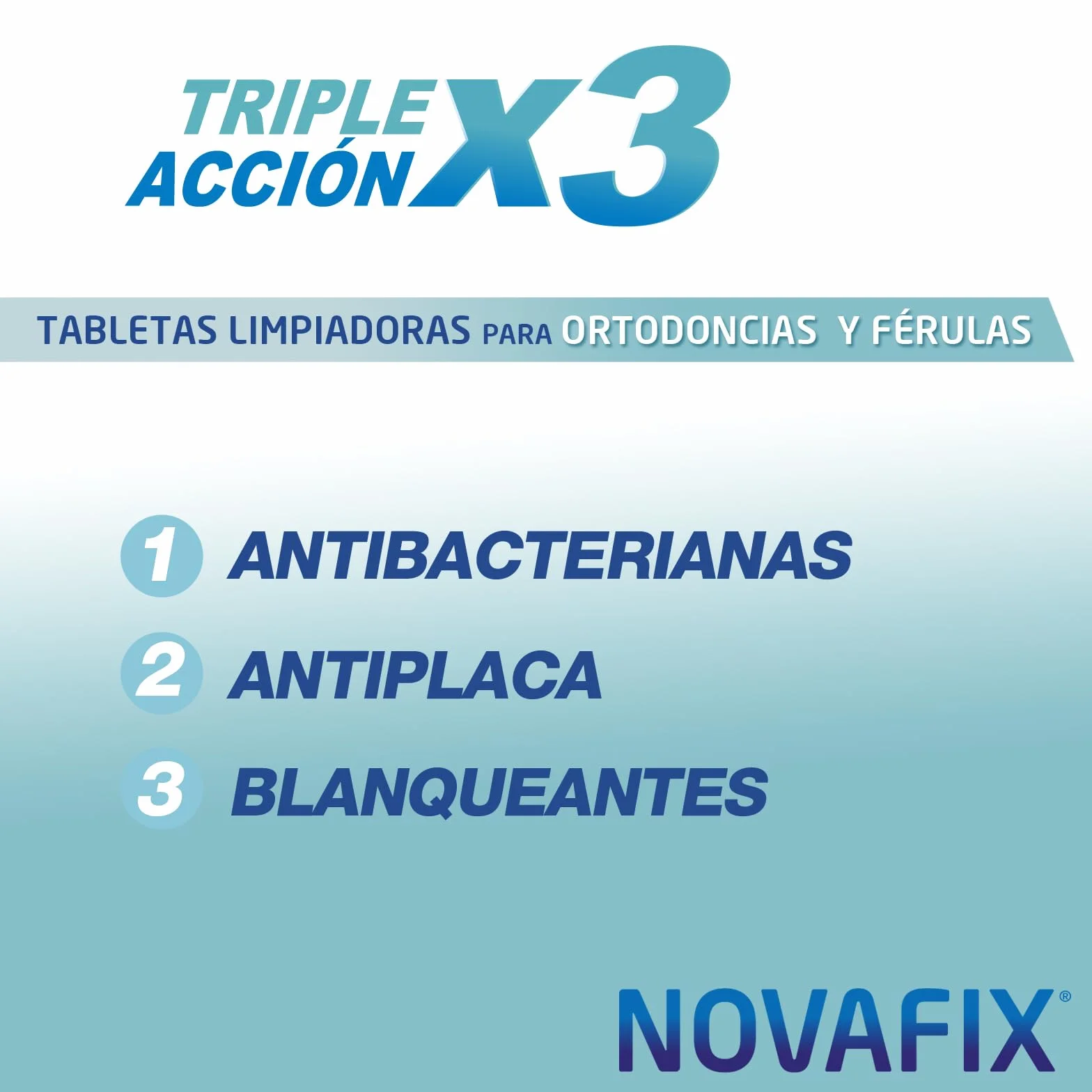Novafix - Tabletki czyszczące Triple Action - Do ortodoncji i szyn