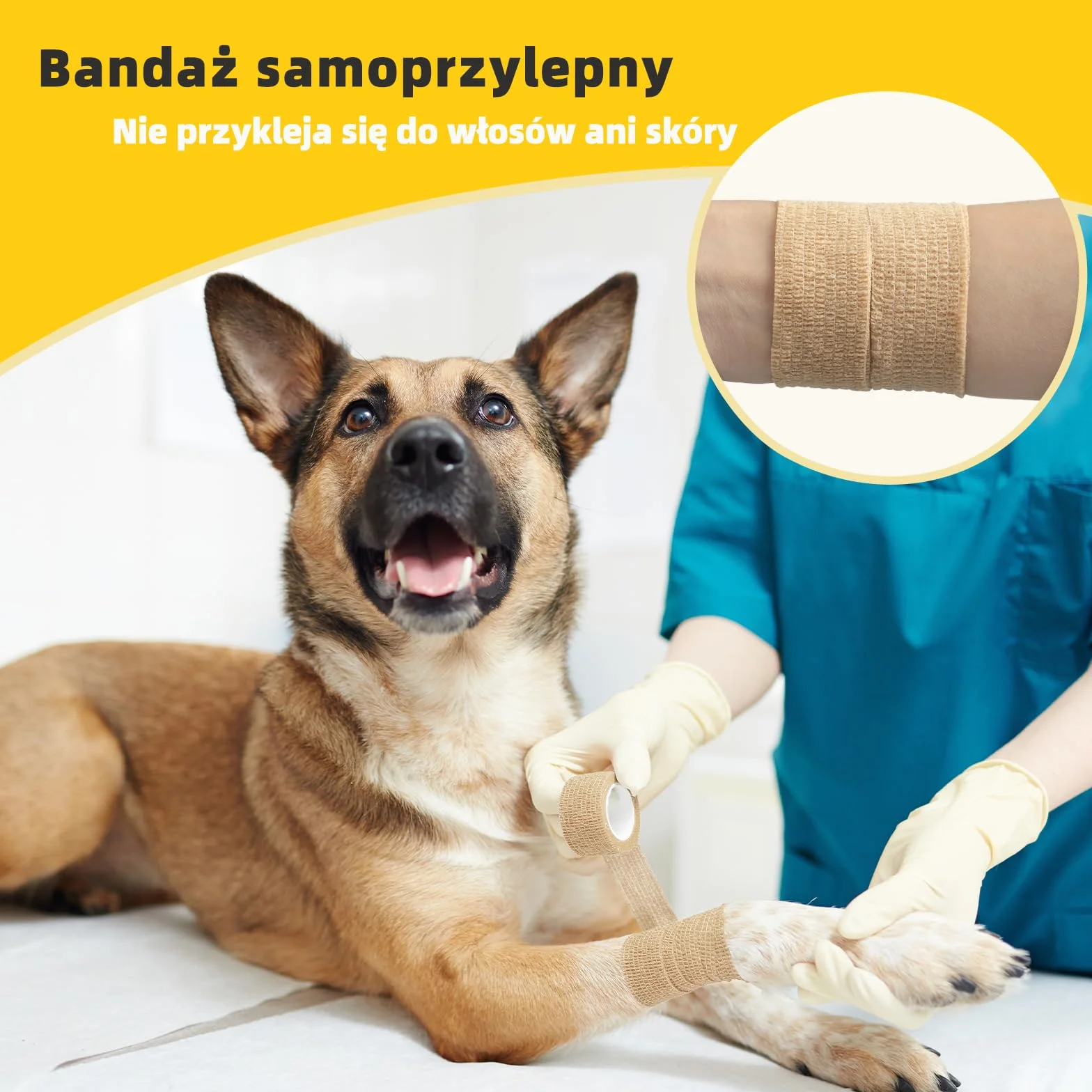 Samoprzylepny Bandaż (8 Sztuk),Oddychający Bandaż Vet Wrap,Spójny Bandaż Pierwszej Pomocy,urazy Sportowe,skręcenia,Ochrona Dla Psów(2.5cmx4.5m)