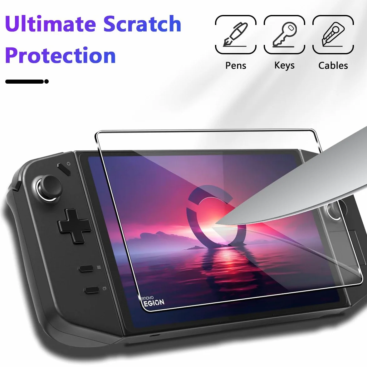 Locofun 2 sztuki folii ochronnej do Lenovo Legion Go Gaming 8,8" szkło pancerne 9H HD