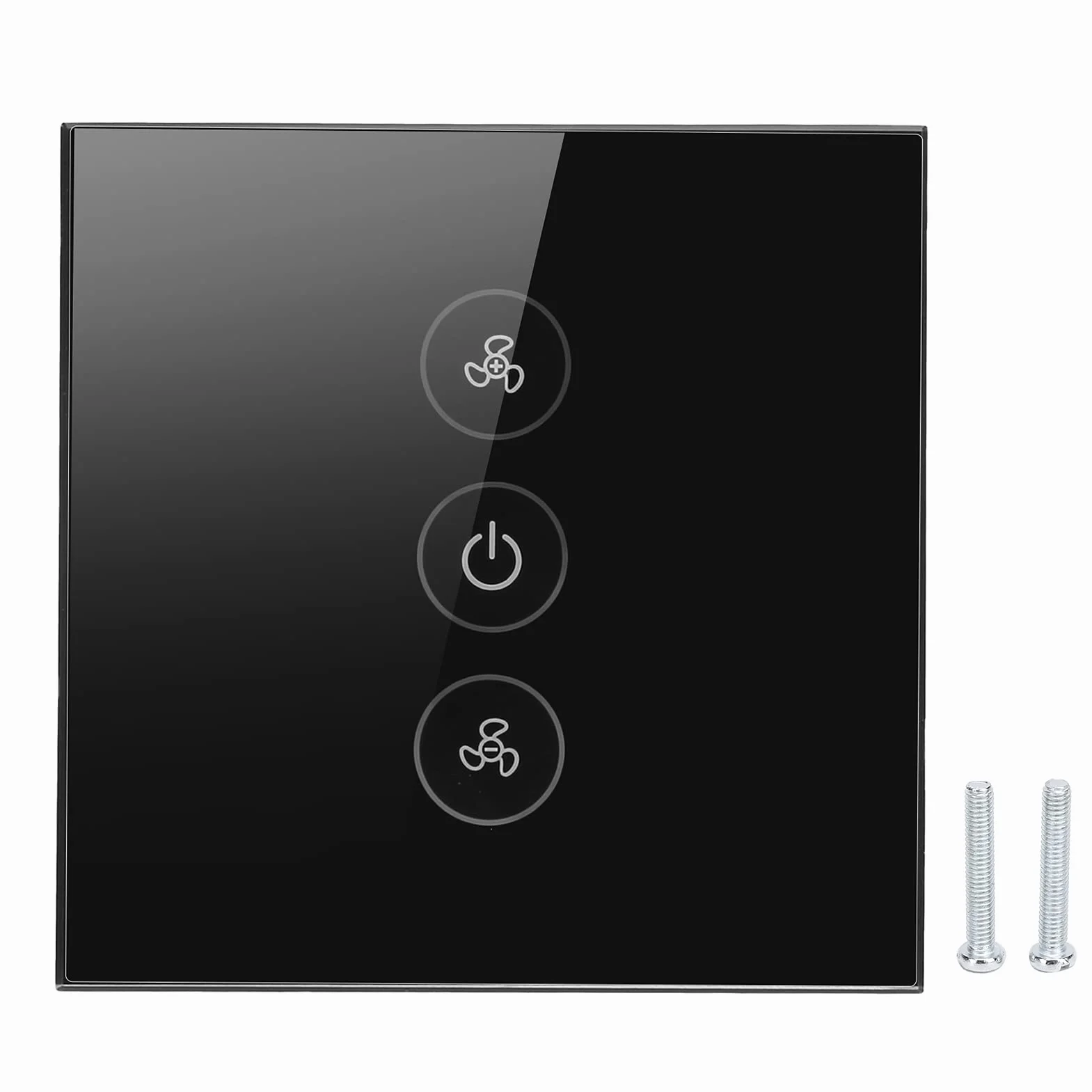 Przełącznik wentylatora Wi-Fi, inteligentny przełącznik ściemniacza WiFi, bezprzewodowy programator, sterowanie za pomocą aplikacji głosowej do Tuya 110-240 V, 50/60 Hz (czarny)