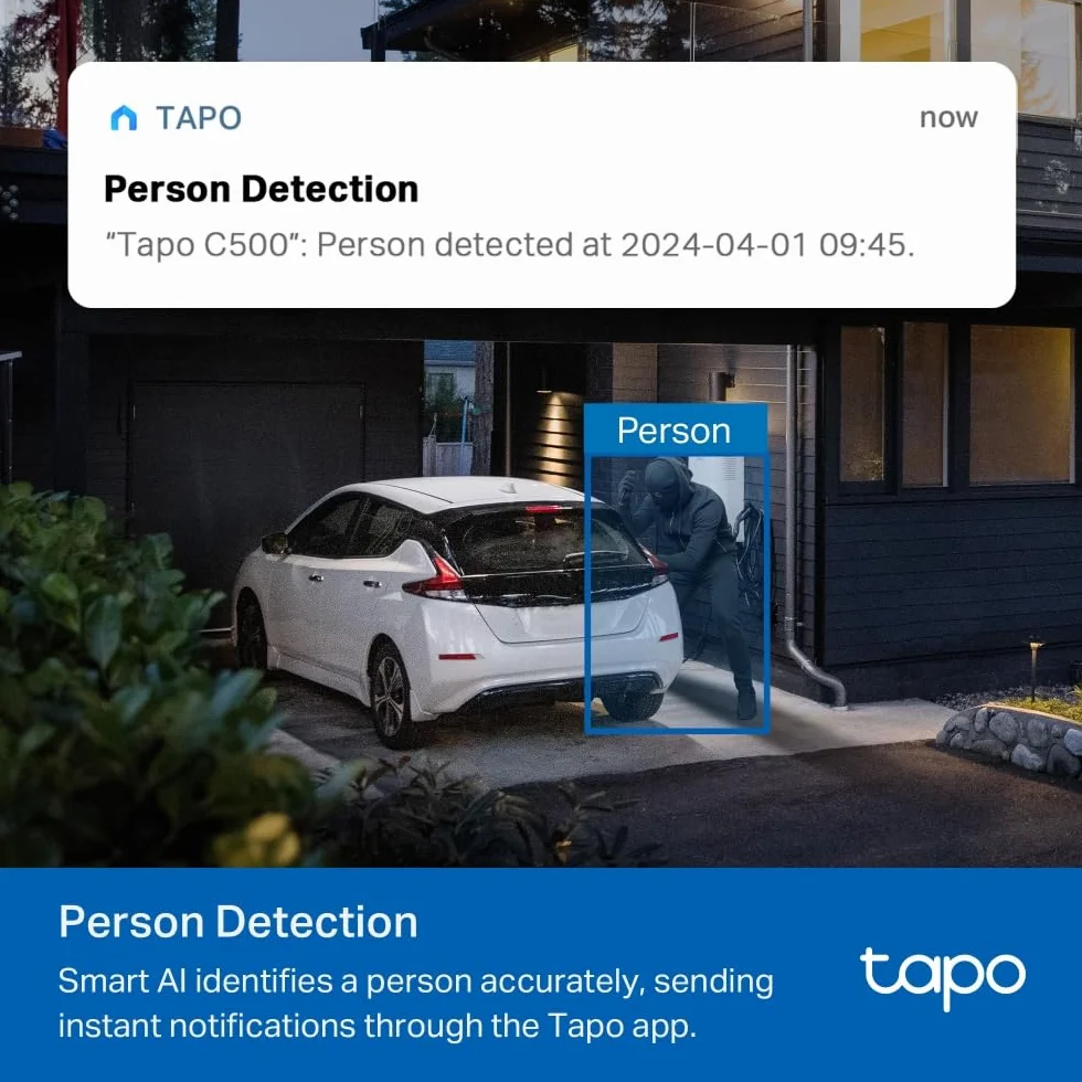 TP-Link Tapo C500 Obrotowa kamera zewnętrzna Wi-Fi 1080p IP65 Śledzenie ruchu Tryb nocny Dwukierunkowe audio