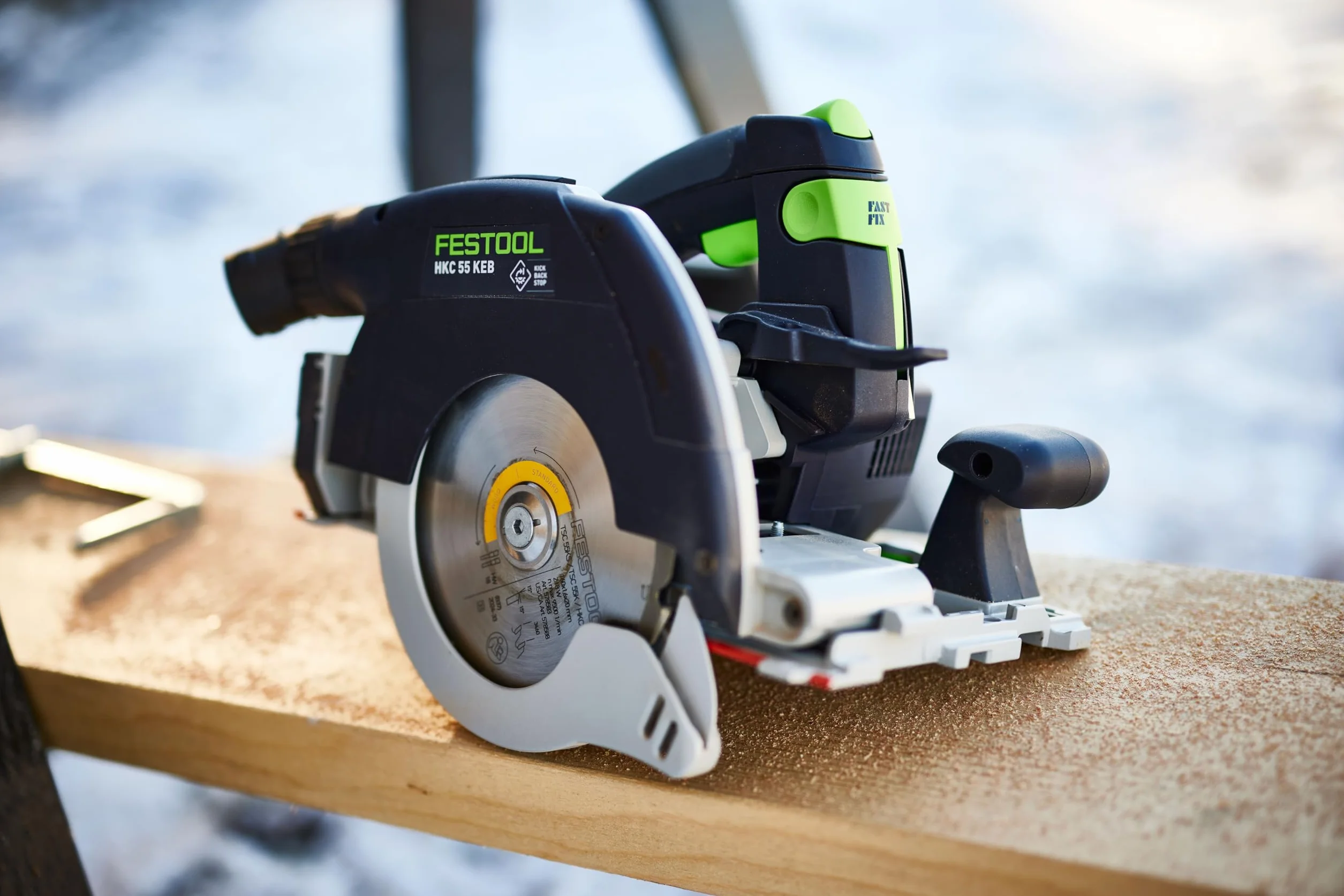 Festool Akumulatorowa ręczna piła tarczowa HKC 55 KEB-Basic-FSK 420 – wydajna piła tarczowa 18 V, mobilne piłowanie, precyzyjne cięcie, KickbackStop