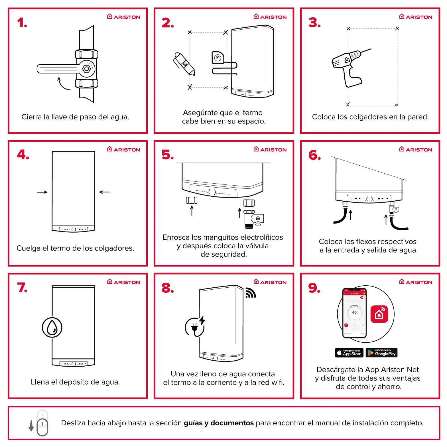 Ariston Velis Pro Wifi (ex.DUO 5 Fleck) - Elektryczny termos o niskim zużyciu energii wielopozycyjny, płaski elektryczny podgrzewacz wody z ECO-EVO 55,7 x 27,5 x 51,1, instalacja w Hiszpanii