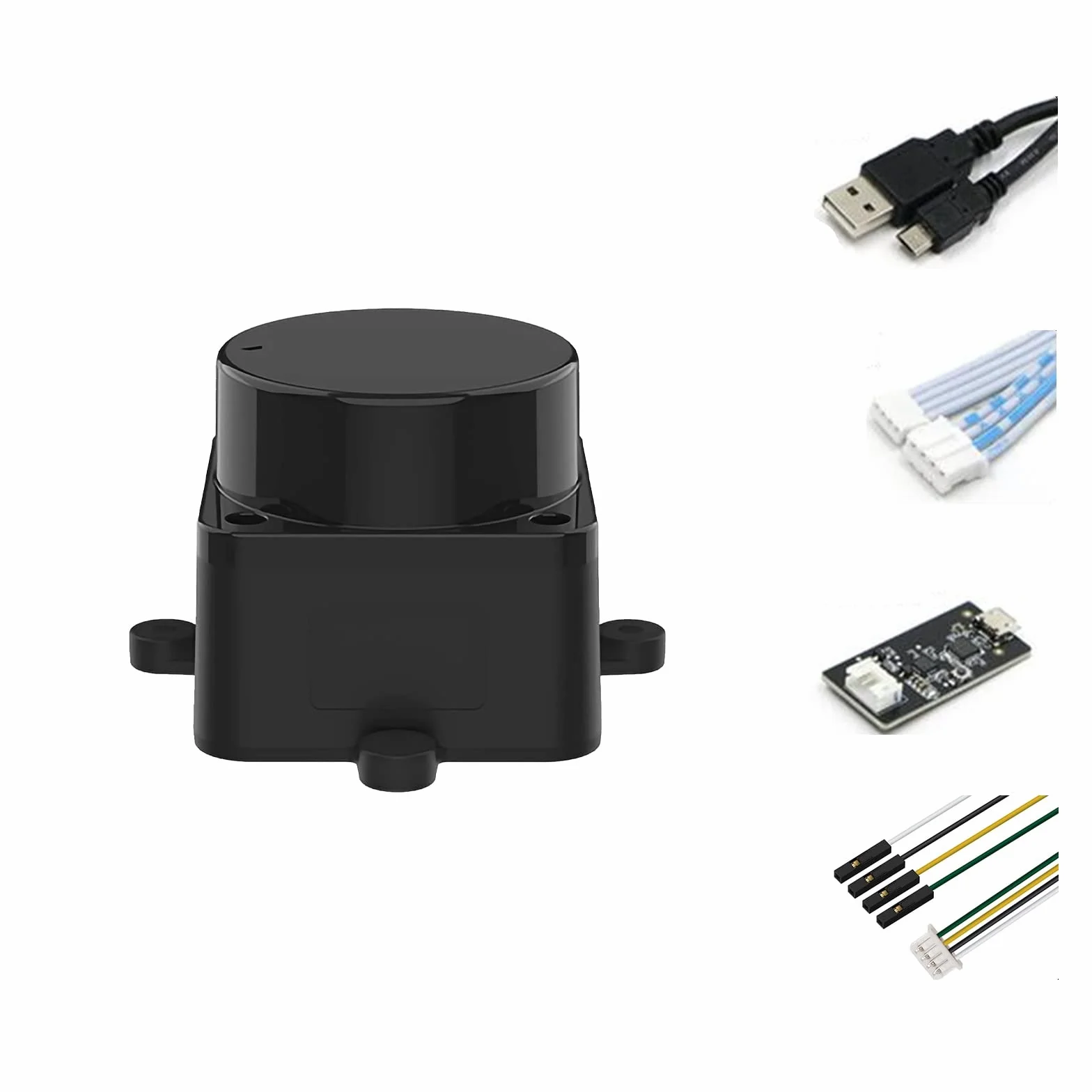 youyeetoo FHL-LD19 Lidar Sensor - 12Meter (39ft) 360° Ranging - Walnut Size, 30K lux Resistant - Provide ROS/ROS2/C/C++ SDK Raspberry Tutorial for Robots Drone SLAM, Lidar Scanner Kit with adapter