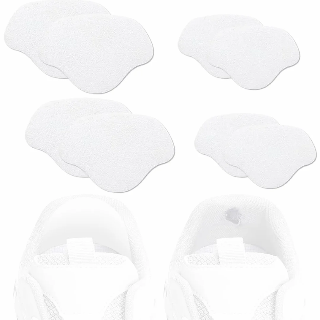 8 szt. samoprzylepnych łatek naprawczych na pięcie, do naprawy butów typu sneaker, dziurki na pięcie, łatka do naprawy otworów na butach, pasuje do większości rodzajów butów, kolor biały