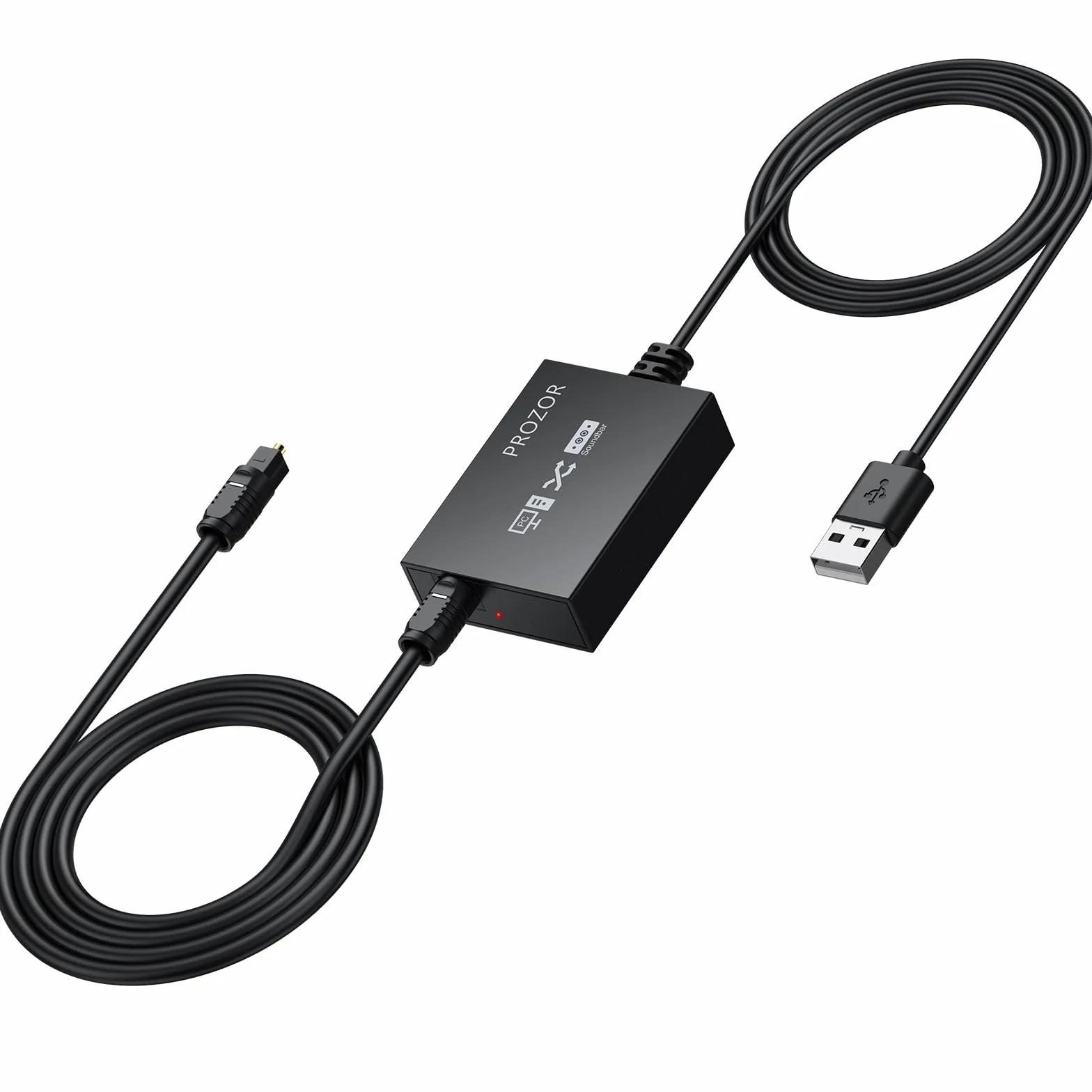 PROZOR Adapter USB na audio Optyczny 96kHz Konwerter SPDIF do PC 2m