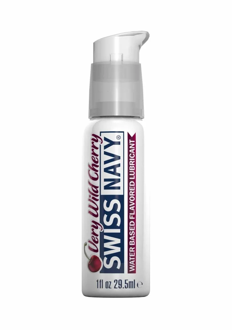 SWISS NAVY – Lubrykant o smaku wiśni – Jadalny: bez parabenów i cukru – Stymuluje zmysły i kubki smakowe – Nieklejąca się konsystencja – 30 ml