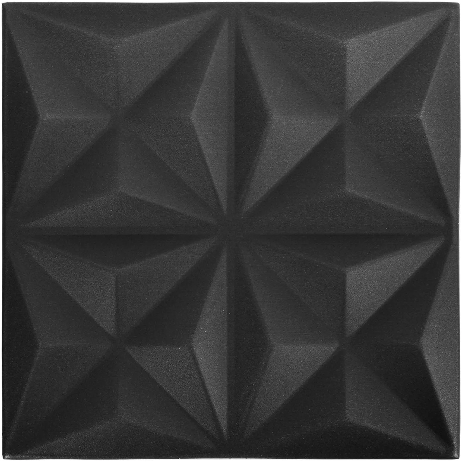 Panele ścienne 24 sztuki origami czarne 50 x 50 cm pianka XPS | Lekki materiał, "zrób to sam", do sypialni i salonu, łatwy w pielęgnacji suchą szmatką