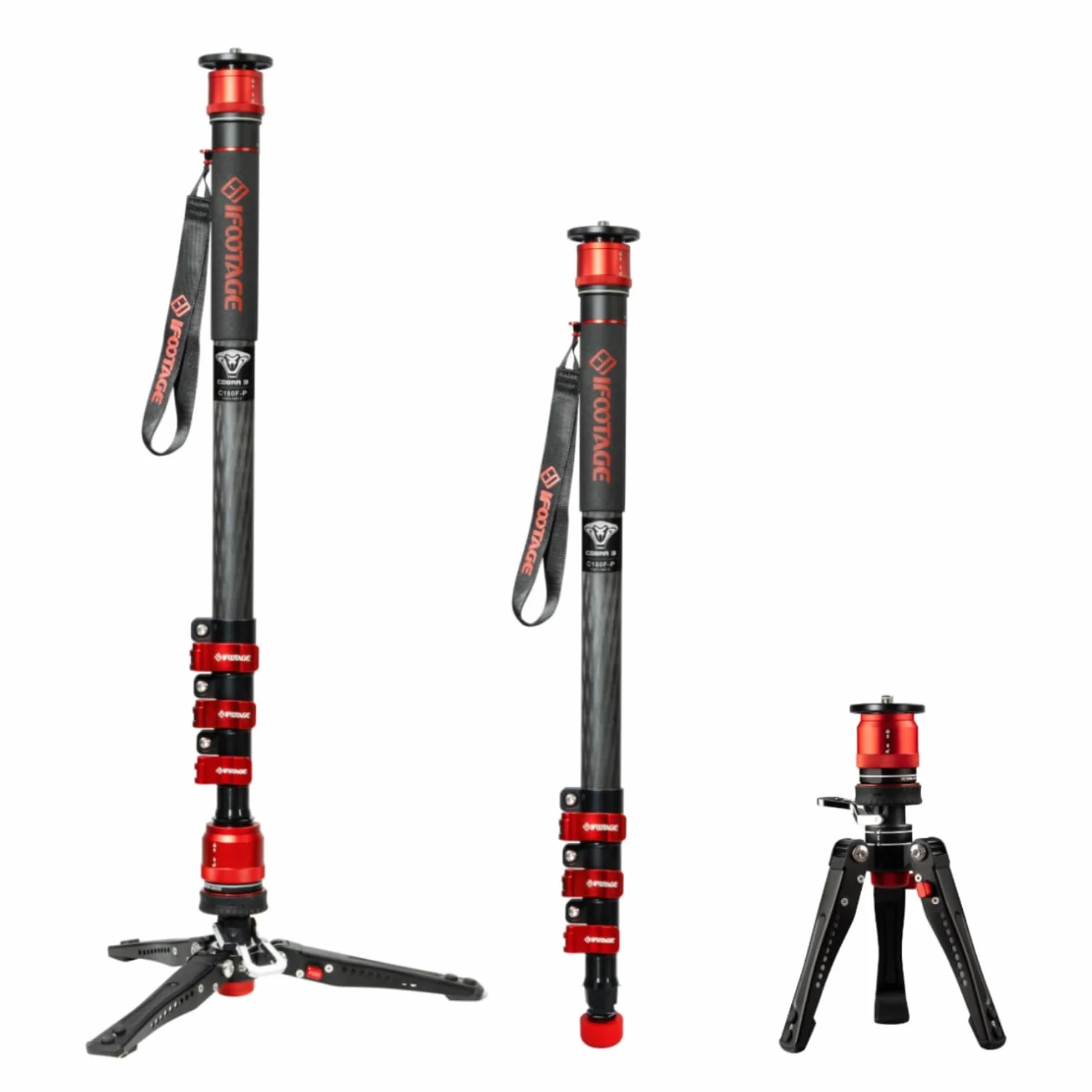 IFOOTAGE Cobra 3 C180F-P monopod do aparatu 181 cm, węgiel, 8 kg