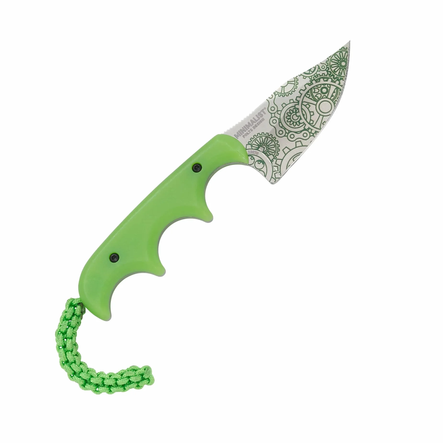 CRKT Minimalist Bowie EDC Knife: Compact Fixed Blade with Satin Finish, Resin Infused Fiber Handle, Glow-in-the-Dark Sheath
