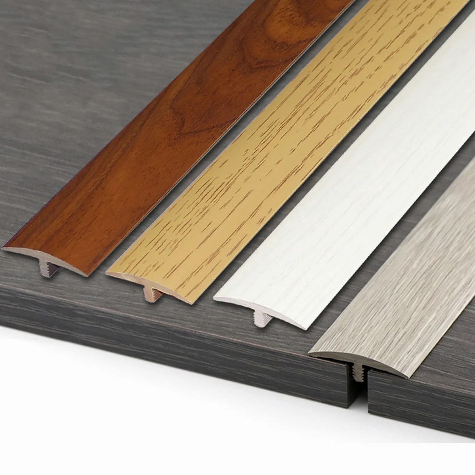 listwa podłogowa w kształcie litery T, 90 cm, samoprzylepna listwa przejściowa do płaskich podłóg, osłona szwów między laminatem z twardego drewna winylowego (T12,3 szt.)
