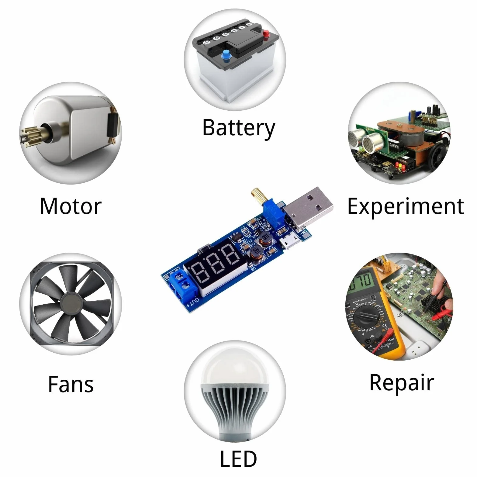 LAOMAO Moduł zasilania DC DC Step Up Down USB 5V do 3,3 V/12 V Regulowany konwerter Boost Buck