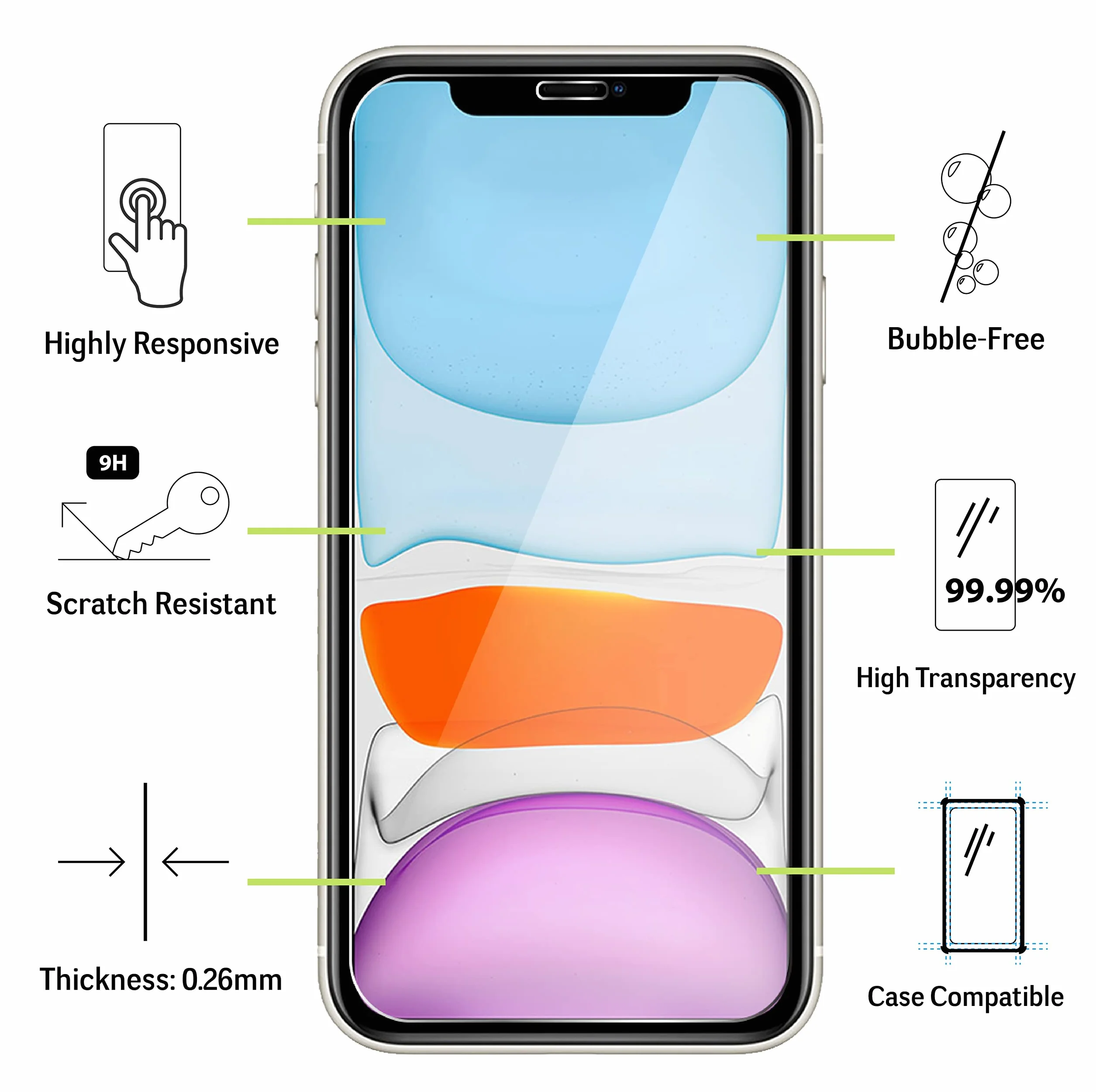 Szkło hartowane Ochraniacz ekranu do iPhone 11 Pro, X/XS 3 sztuki