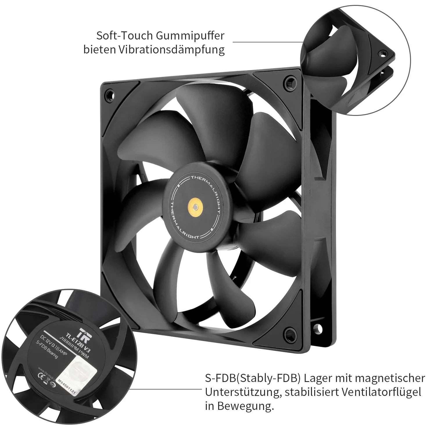 Thermalright TL-E12B V3 wentylator chłodzący CPU 120 mm 2000 obr./min ARGB