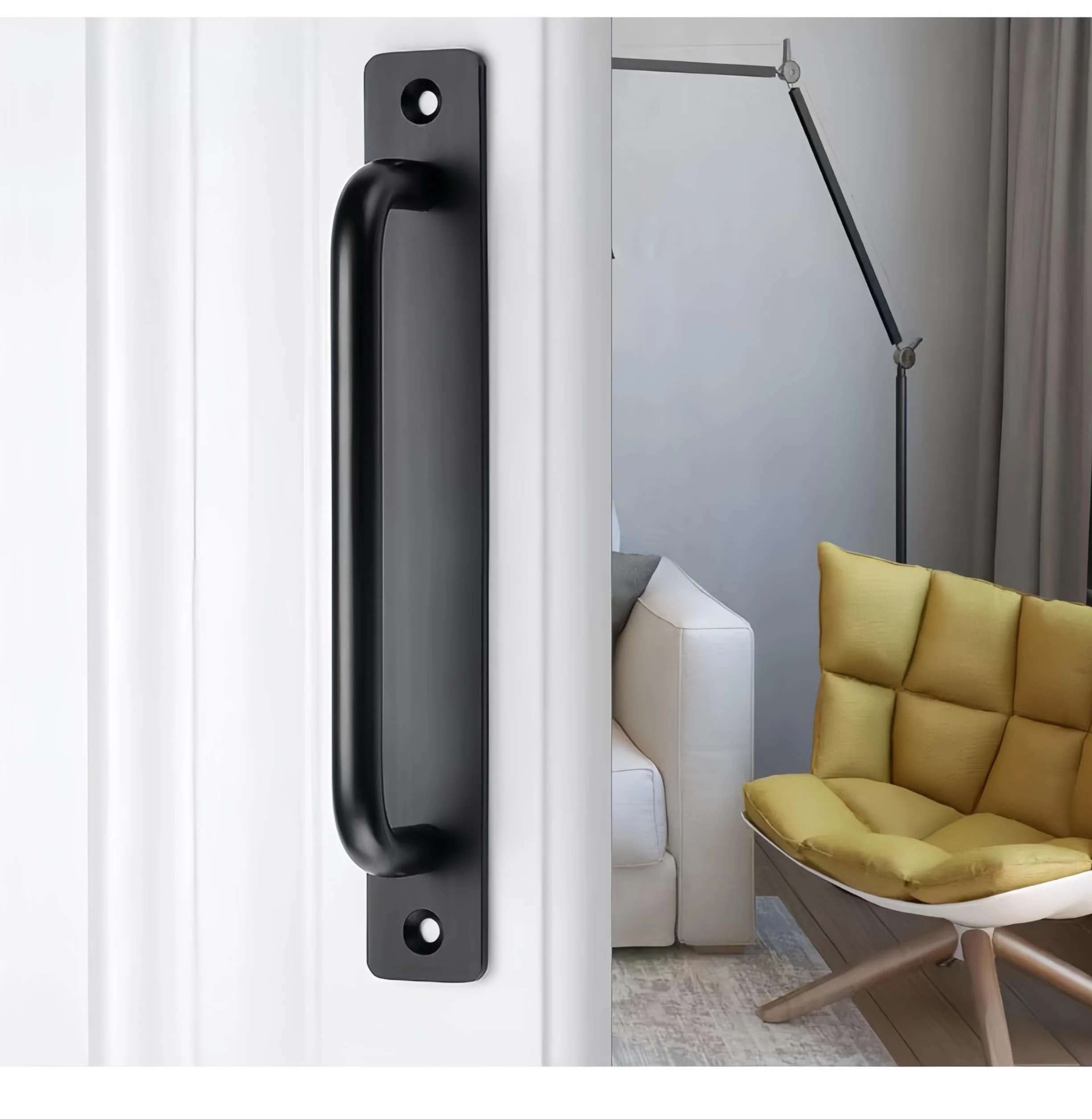 2 uchwyty do drzwi z aluminium – wysokiej jakości uchwyt z wielowarstwową powłoką, nierdzewny i trwały – eleganckie wzornictwo do szaf, drzwi i szuflad (do wewnątrz/na zewnątrz) (210 mm