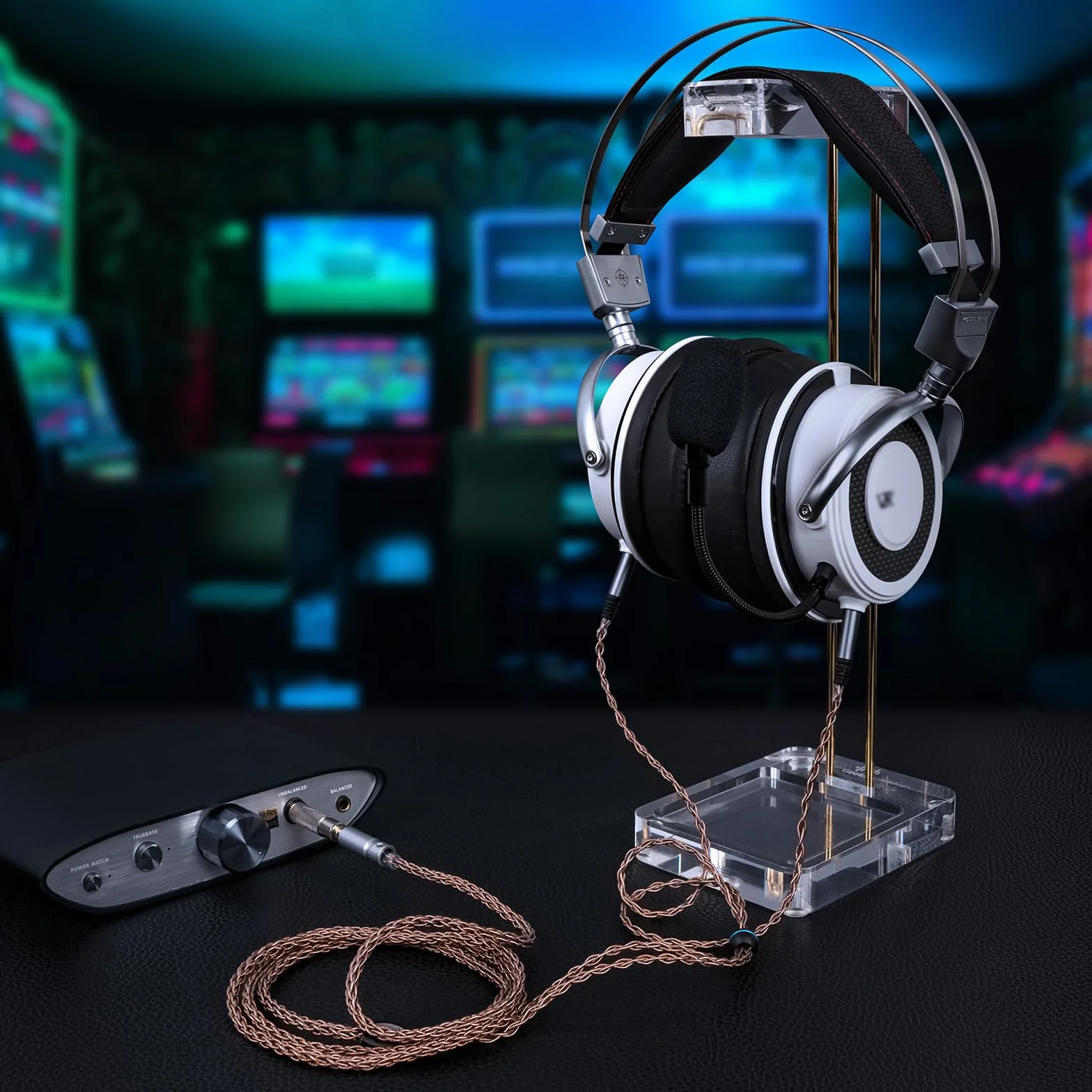 GEEKRIA Apollo Single Crystal Copper Upgrade kabel audio, kompatybilny z VZR Model One Audiophile zestaw słuchawkowy do gier, 3,5 mm (1/8") na Dual 3,5 mm (1,5 m)