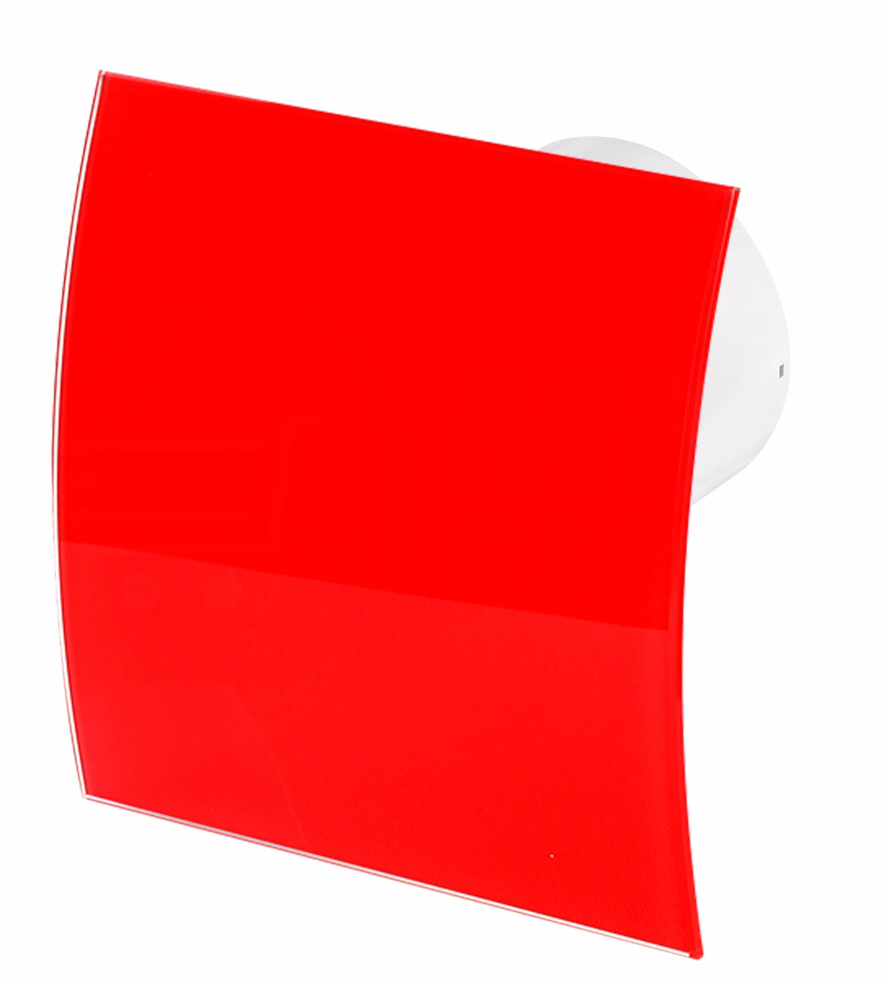 Designerski wentylator z prawdziwego szkła czerwony błyszczący z klapą zwrotną z łożyskiem kulkowym bardzo cichy wentylator łazienka WC ściana wentylator sufitowy łożysko kulkowe design osłona panel przedni silnik