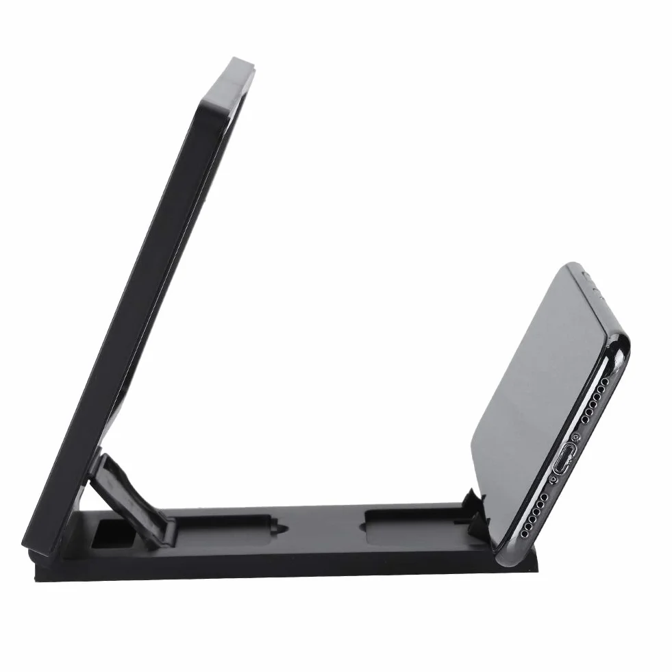 7-calowa Lupa do Ekranu Telefonu, Wideo HD do Telefonu Komórkowego 3D Lupa Ekran Projektora z Głośnikiem, do Filmów, Wideo i Gier, Przydatny Gadżet Techniczny (BLACK)