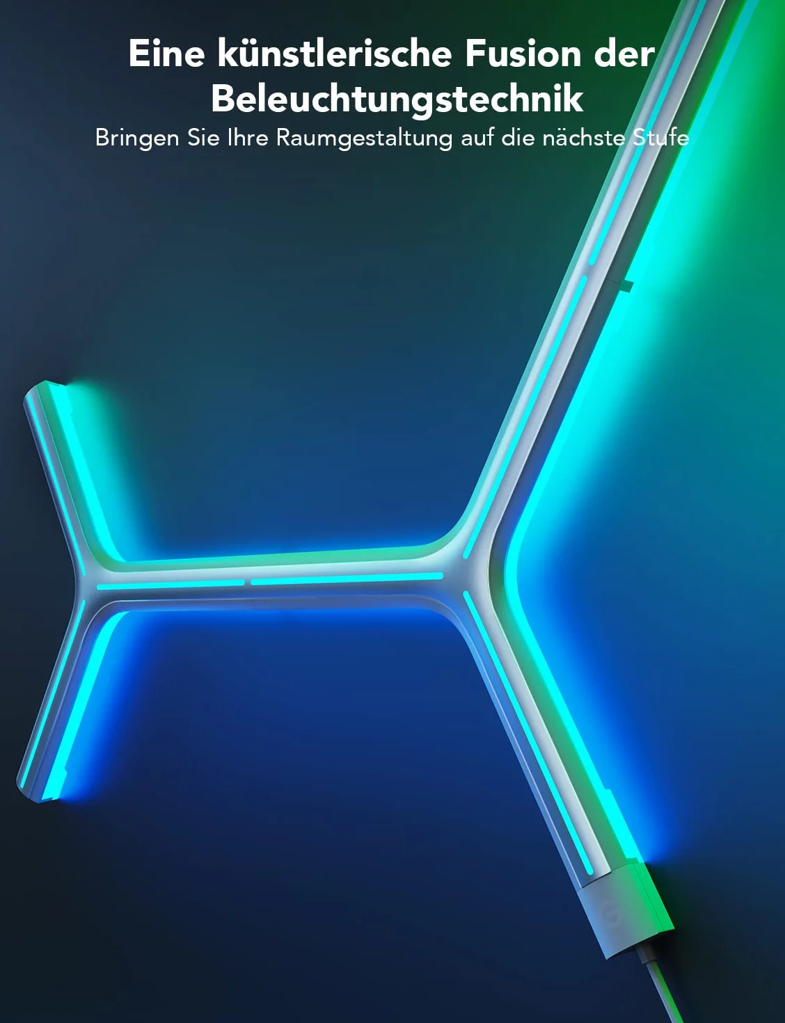 Govee Glide Y Lights, RGBIC LED Gaming Lights, Smart Home DIY kreatywne oświetlenie dekoracyjne z synchronizacją muzyki i 40+ trybów scenerii, lampy ścienne Wi-Fi do salonu, sypialni, 7 sztuk w