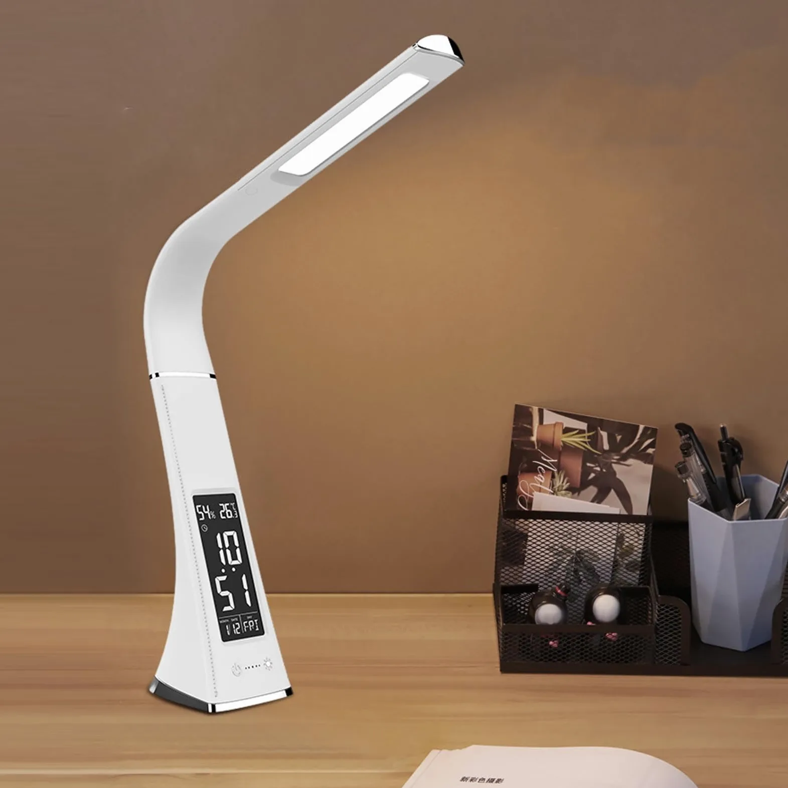 Lampa biurkowa LED, regulowana gęsia szyja, ściemniane sterowanie dotykowe, bezprzewodowa, do domowego biura, nauki, lampka do czytania, energooszczędna, nowoczesny design, przenośne i wszechstronne