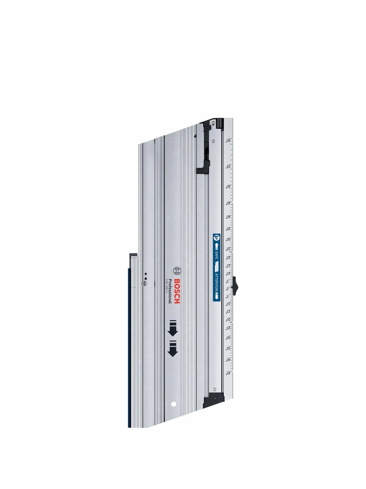 Bosch Professional: szyna prowadząca do cięć poprzecznych FSN 300 X (kompatybilność z GKS 18V-57-2 GX, cięcia pod kątem –45°/+60°, długość 300 mm)