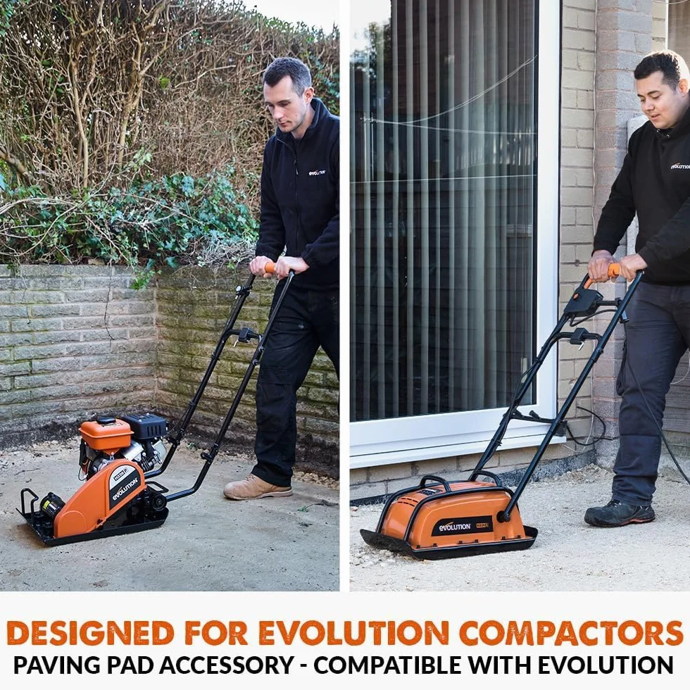 Evolution Power Tools Podkładka do Kostki Brukowej do Zagęszczarek Benzynowych i Elektrycznych Hulk - Układanie Kostki Brukowej i Tarasów, 400 x 320 mm