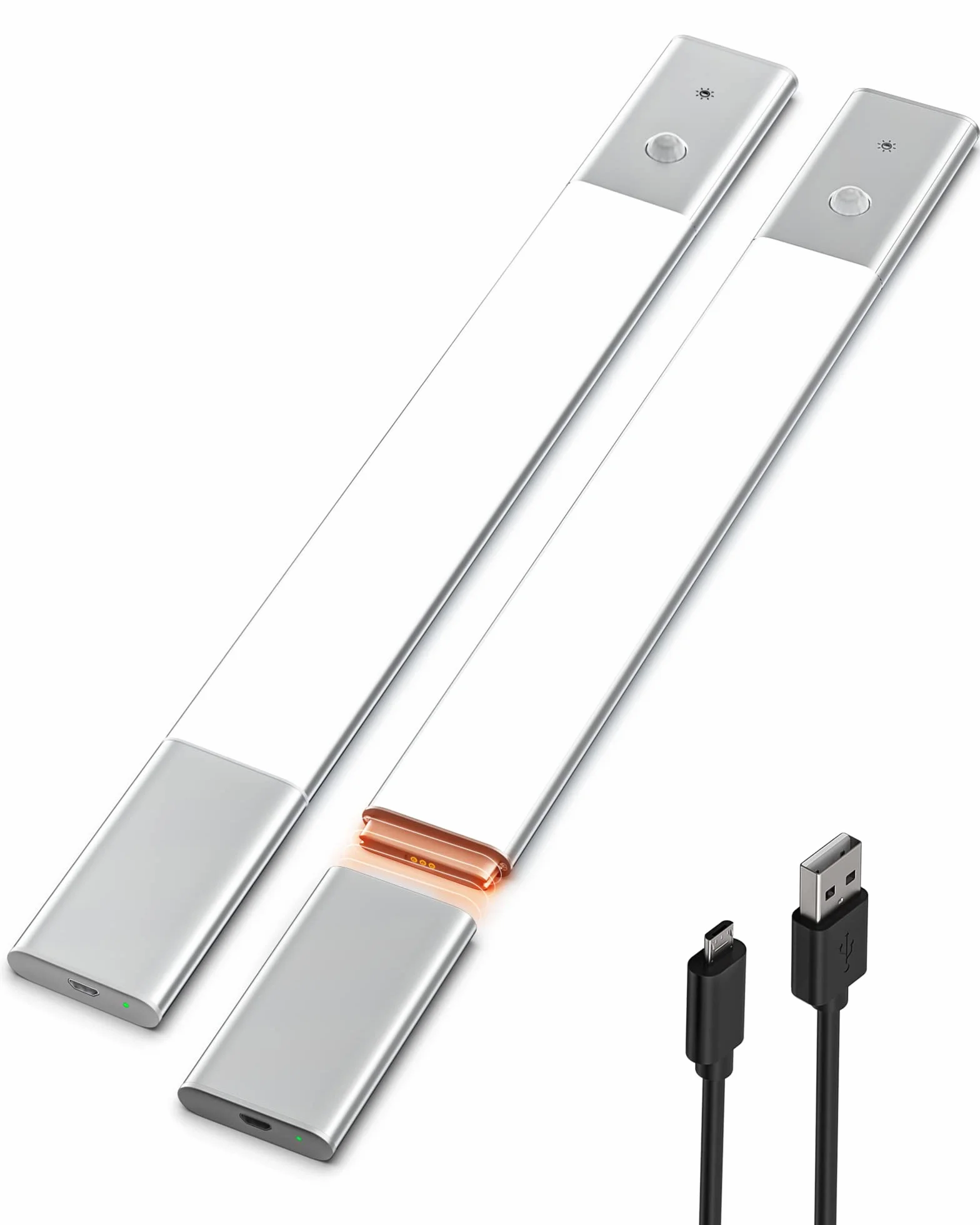 EZVALO Bezprzewodowe oświetlenie szafy, 38 cm, 2200 mAh, zdejmowany akumulator, lampa podszafkowa LED, 3 temperatury barwowe, możliwość ściemniania, oświetlenie szafy z czujnikiem ruchu, do szafy na
