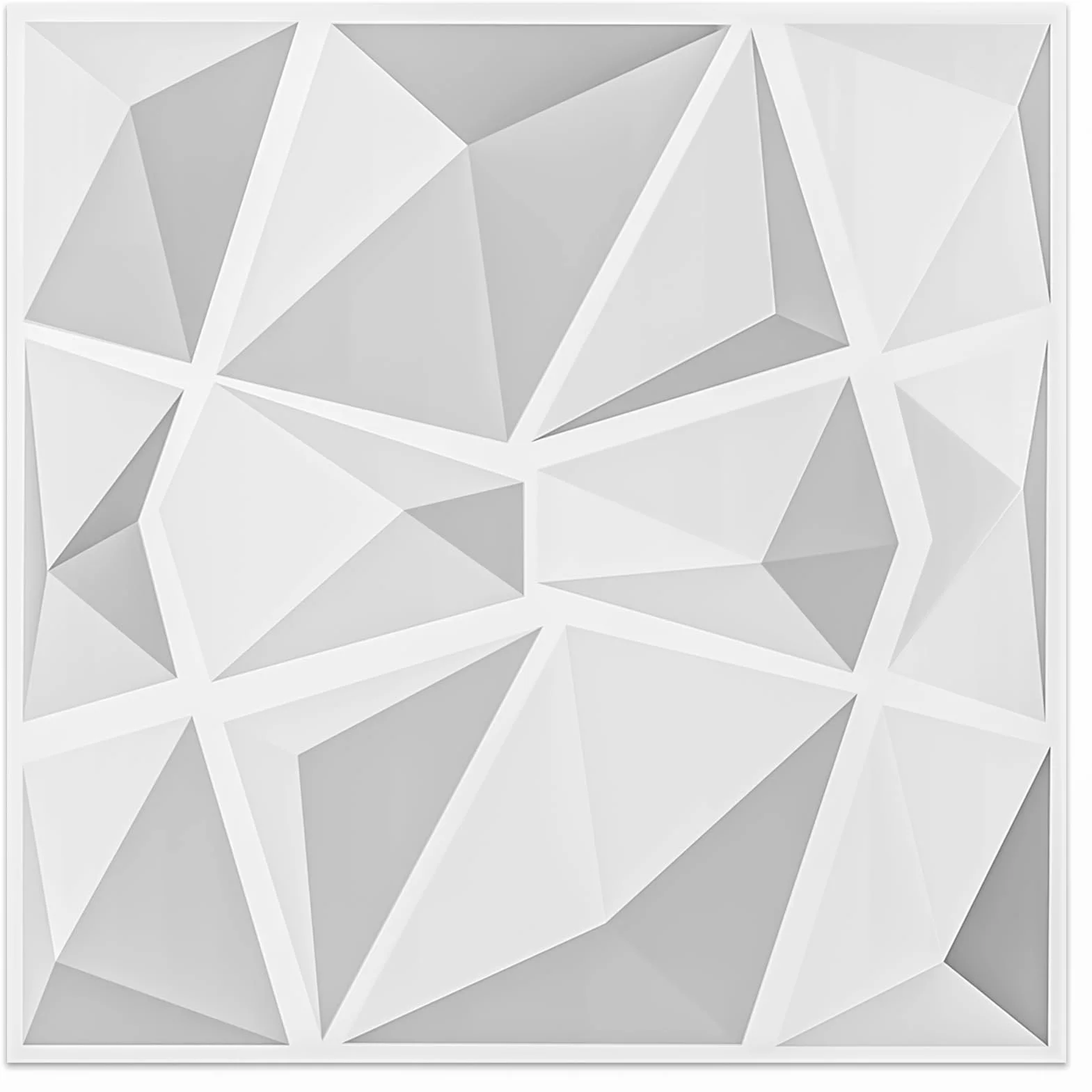 Art3d panele ścienne 3D, dekoracja ściany o strukturze 3D, białe diamenty, 50 x 50 cm, 12 sztuk