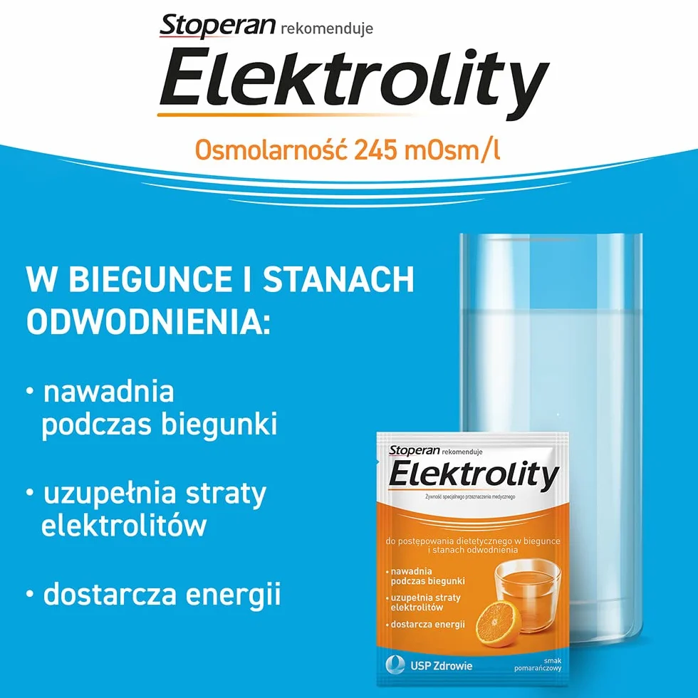 Elektrolity o smaku pomarańczowym 7 saszetek