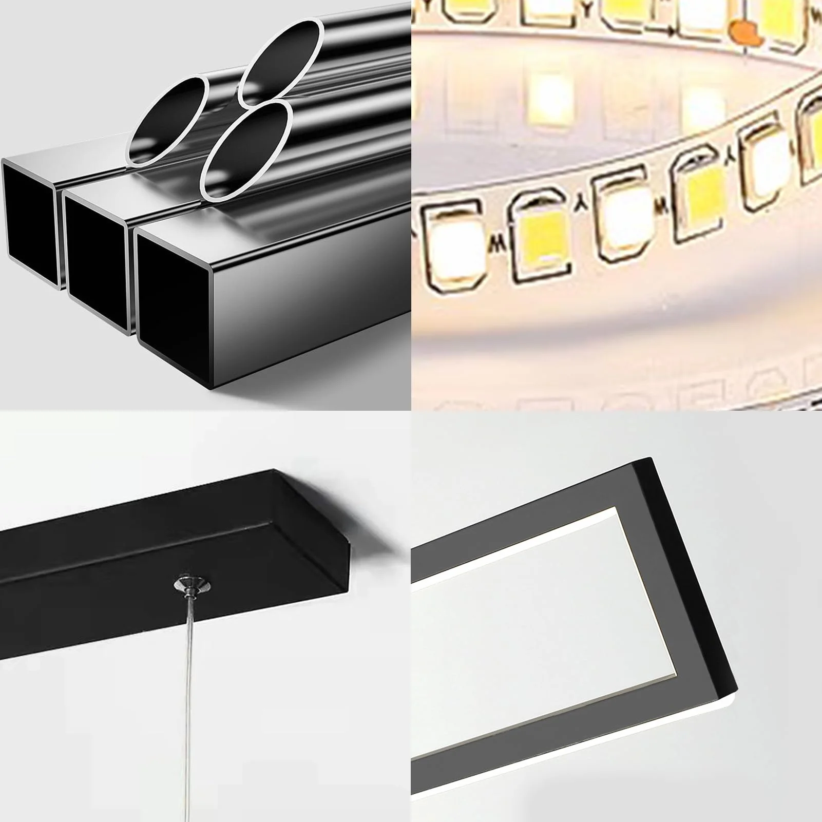 100cm Lampa Wisząca LED 42W Aluminiowa Lampa Stołowa, Regulowana Wysokość Nowoczesna Lampa Wisząca LED Z Funkcją ściemniania 3000K-6500K 10%-100% Jasności Wisząca Z Pilotem I Aplikacją