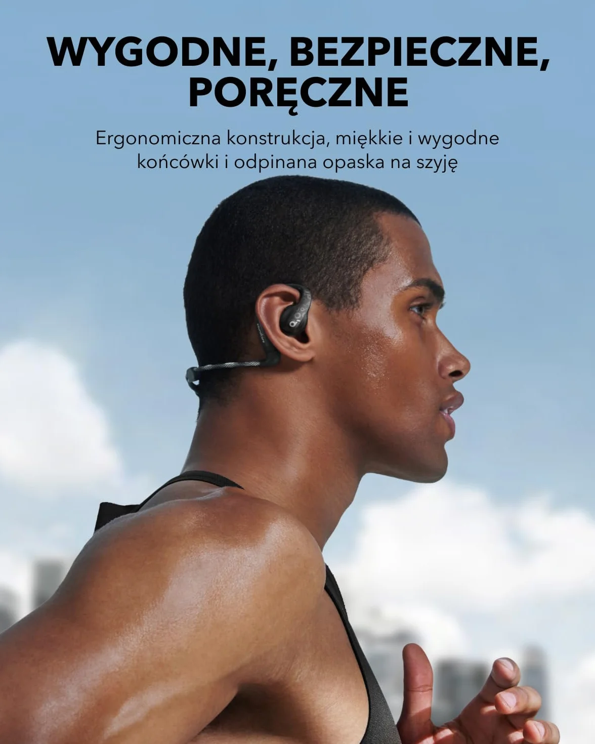 Soundcore by Anker AeroFit Pro Otwarte Słuchawki Ergonomiczna Konstrukcja Szczegółowy Dźwięk
