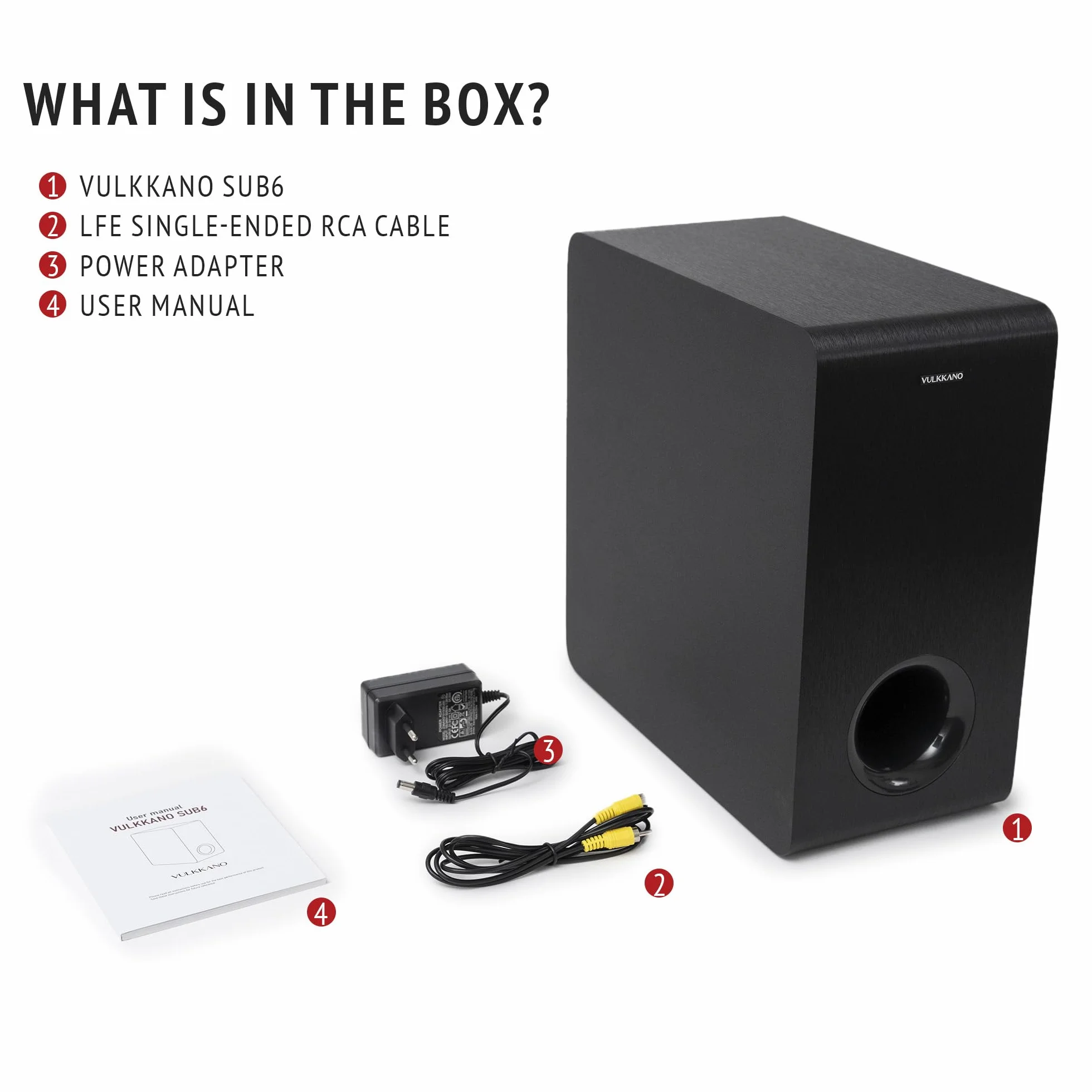 VULKKANO SUB6 Aktywny Subwoofer, 6.5", częstotliwość 60 Hz - 250 Hz