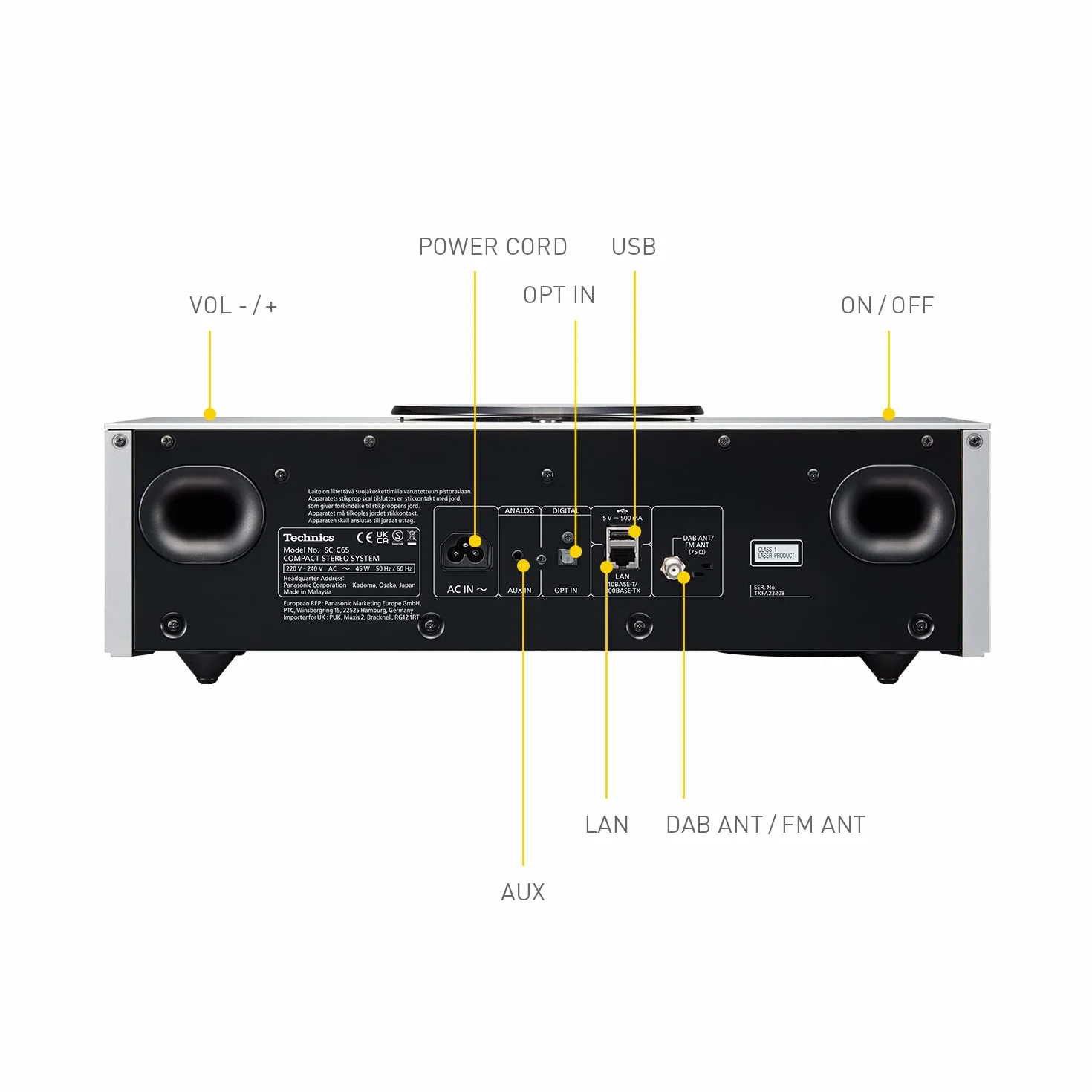 Technics SC-C65 wielofunkcyjny system odtwarzania muzyki srebrny