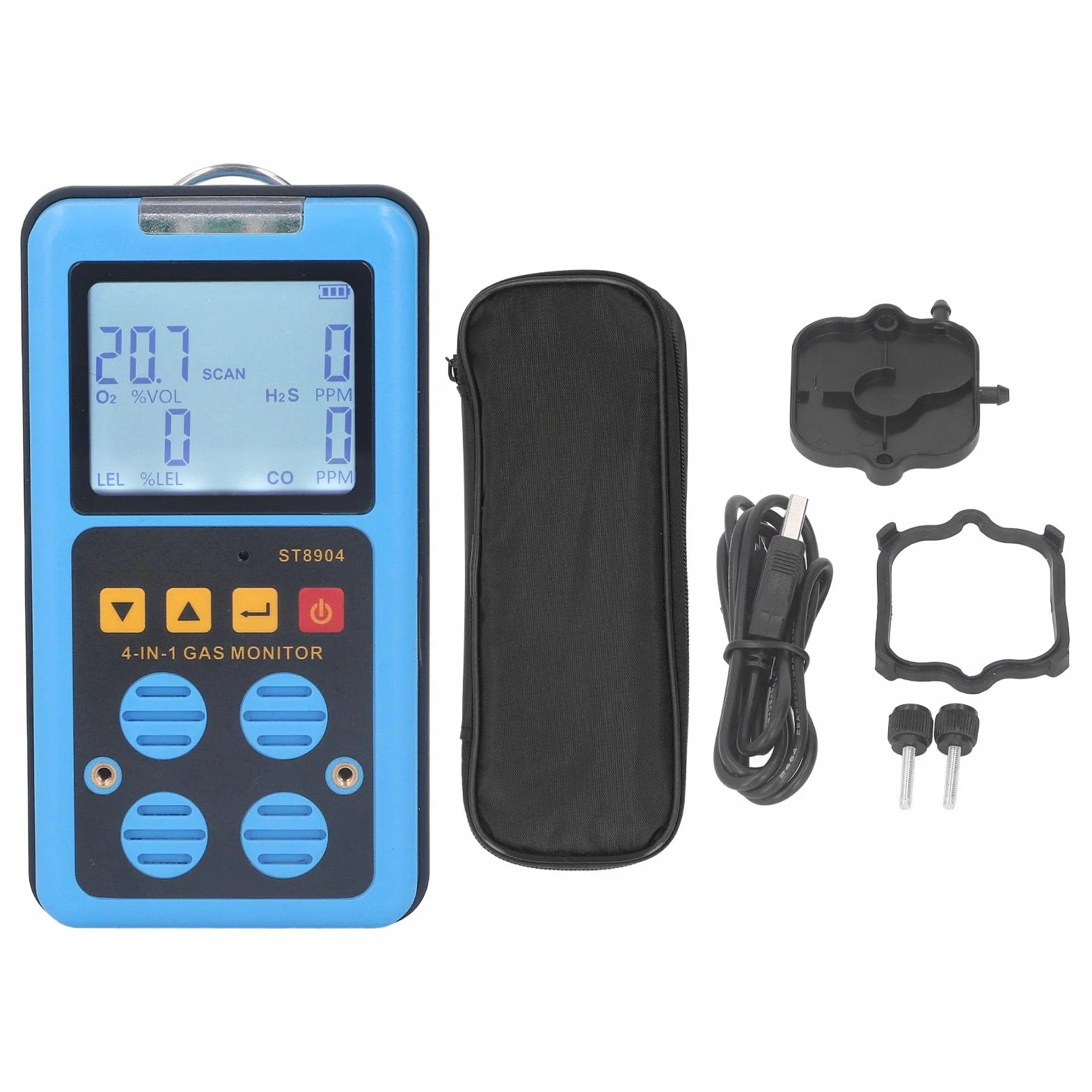 4 w 1 Detektor Gazu Multi Gas MonitorCO H2S O2 LE Analizator Gazu Tester Gazu Ziemnego Alarm Podświetlany Wyświetlacz Detektor Gazu