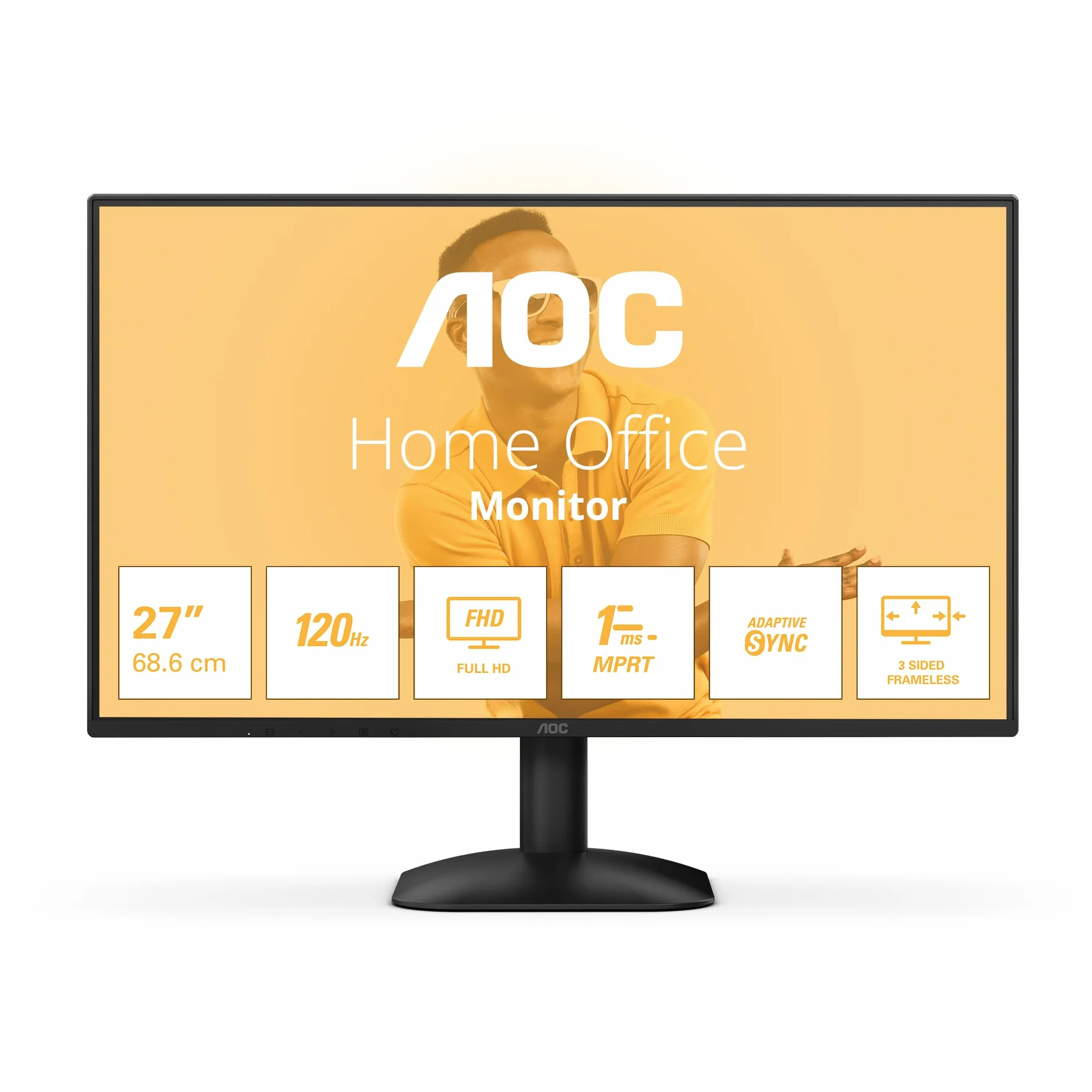 AOC 27B31H - 27-calowy monitor Full HD, 120 Hz, adaptacyjna synchronizacja obrazu (1920 x 1080, 1x D-Sub, 1x HDMI 1.4), czarny