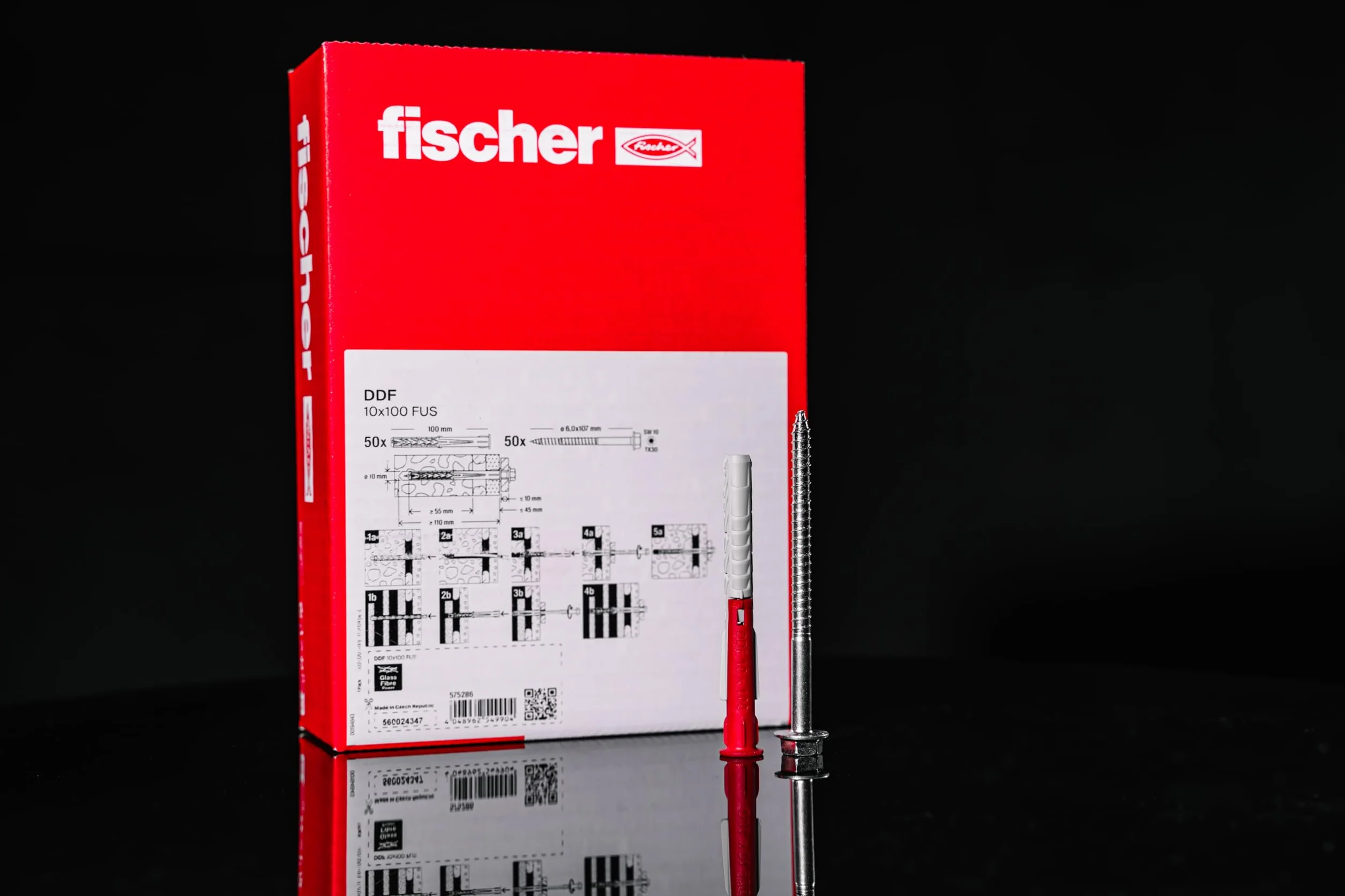 fischer 10 x 100 mm wytrzymałe mocowania ścienne Dot & Dab - płyty gipsowo-kartonowe nad blokowymi kołkami i śrubami ściennymi, wsporniki telewizyjne, grzejniki, ciężkie półki i szafki kuchenne -