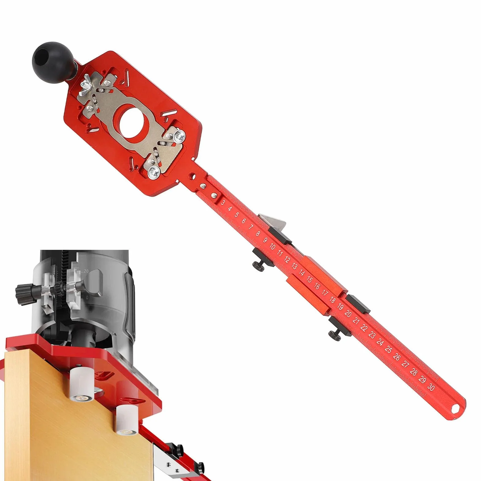 3 w 1 Router Frezowanie rowka wspornika, Router ze stopu aluminium Circle Cutting Jig, Regulowane narzędzie Jig Router Urządzenie do sprzętu szafki i Przewodnik po routerze