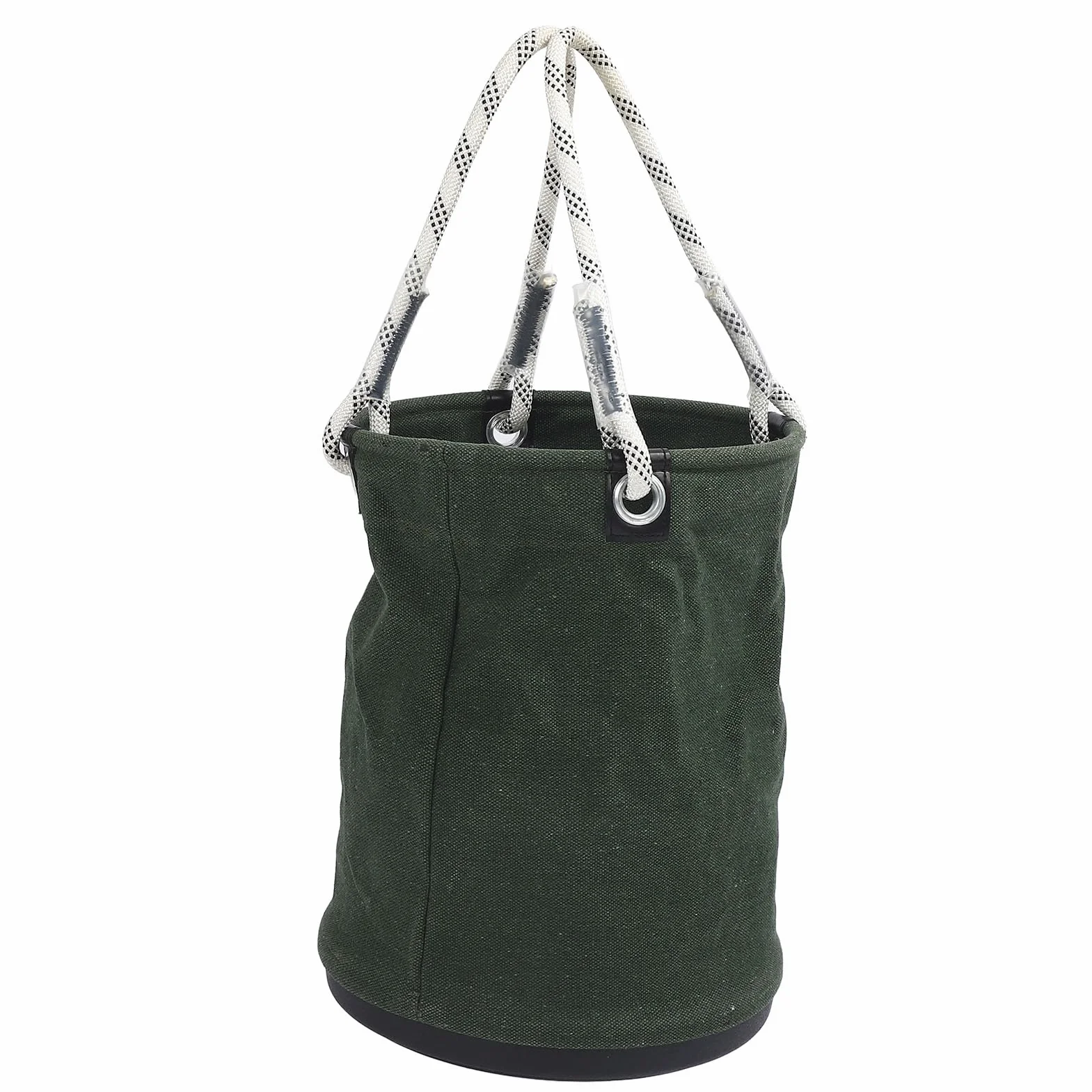 LICAEVEY Wiadro Płócienne 40x30 Cm, Obciążenie 30 Kg, Wytrzymały Organizer na Narzędzia z Plastikowym Dnem, Składany Schowek na budowę (GREEN)