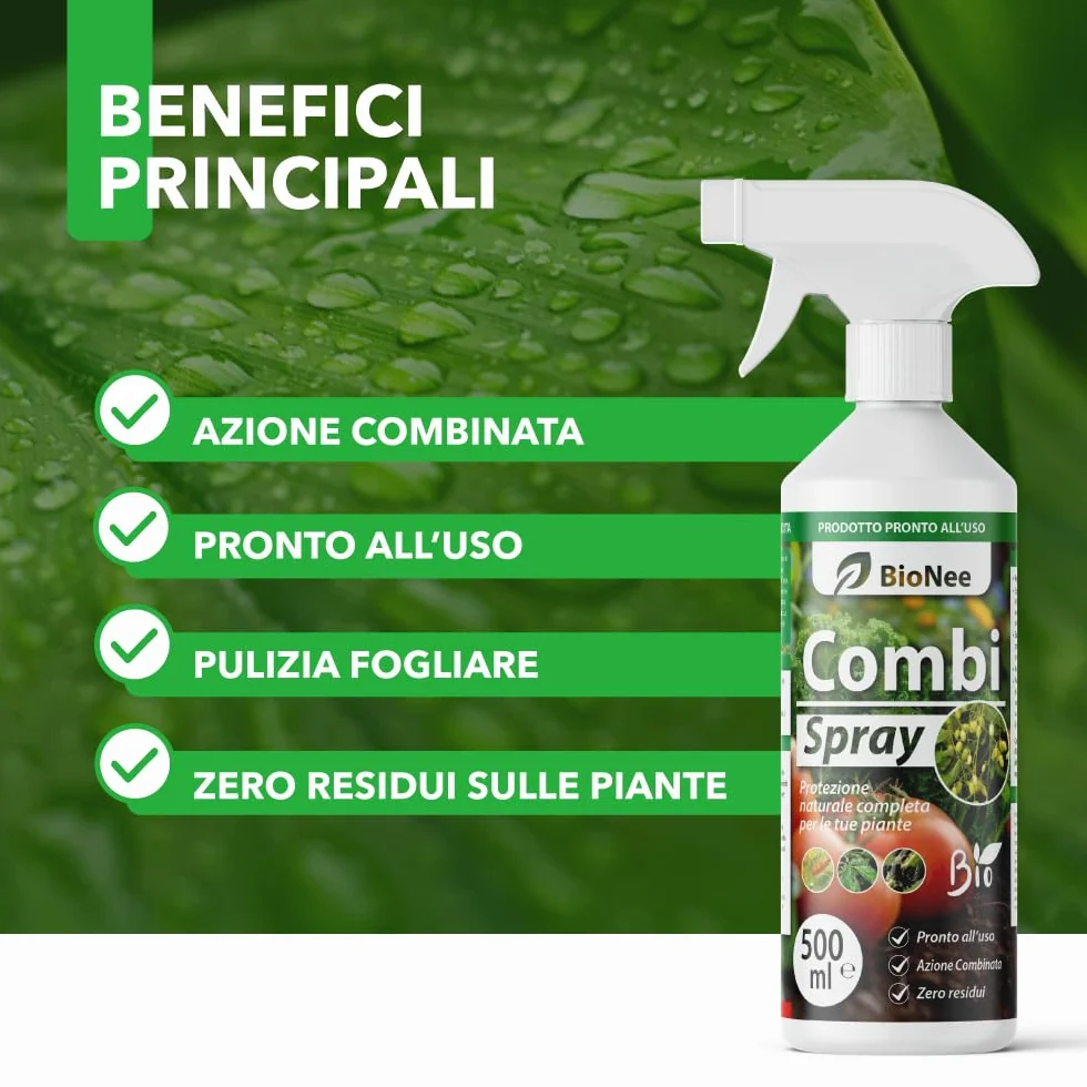 Combi Spray olejek neem + mydło miękkie potasowe - wzmacniacz obrony roślin, naturalny organiczny 750 ml