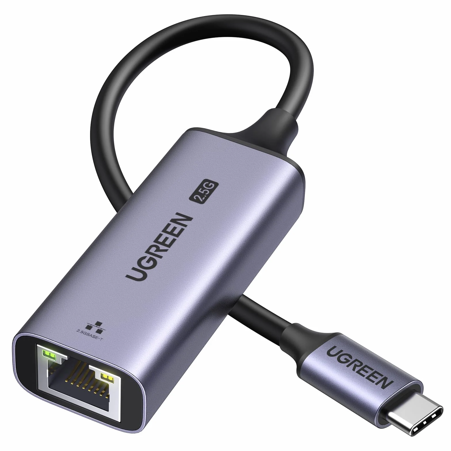 UGREEN USB C 2.5G LAN Adapter Ethernet Adapter RJ45 2500Mbps Adapter sieciowy kompatybilny z iPhone serii 15,iPad Pro/Air,Macbook Pro/Air,laptopem,komputerem PC z systemem Windows 11/10/8,macOS itp.