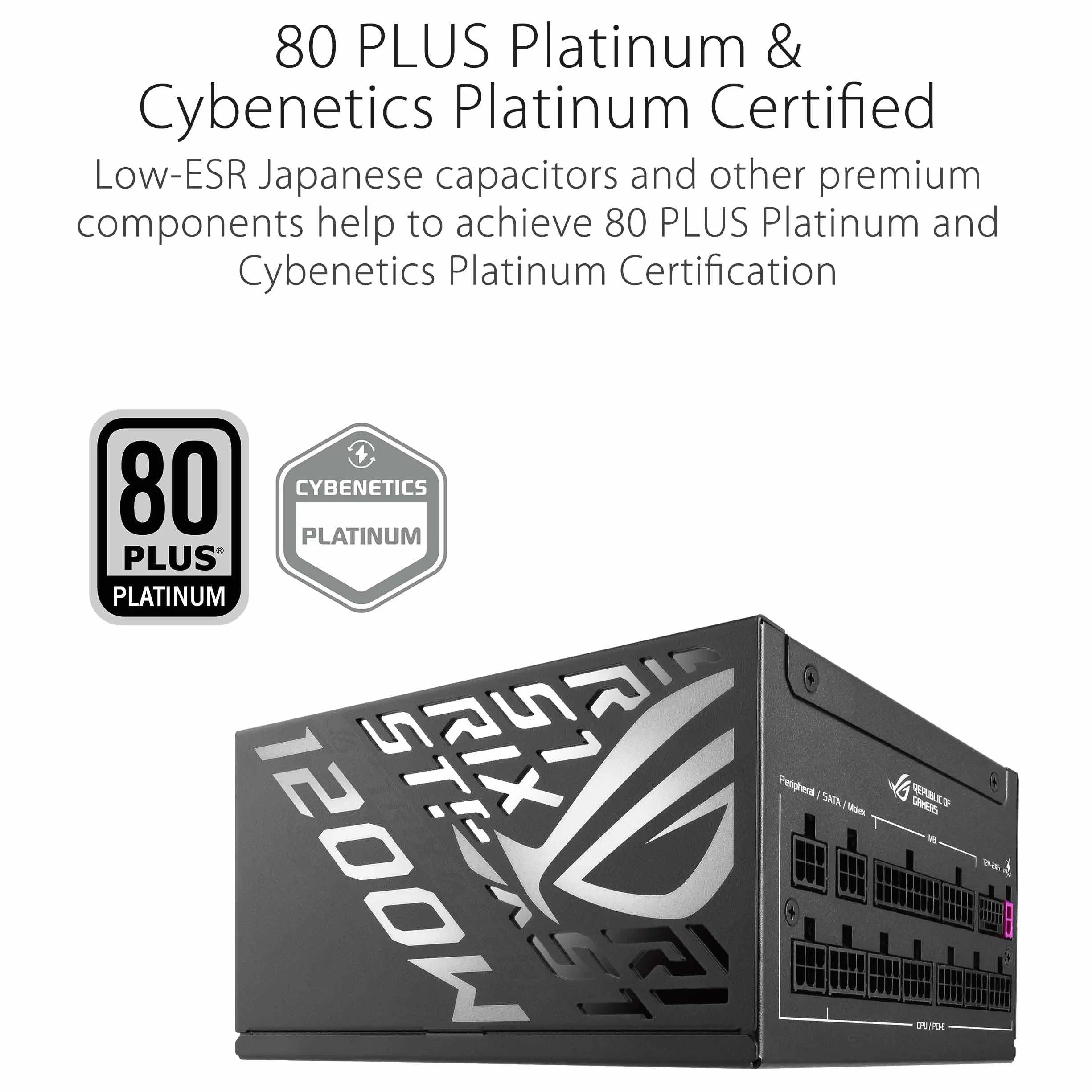 ASUS ROG Strix 1200 W Platinum 80 Plus Platinum ATX 3.1 GAN MOSFET zasilacz modułowy