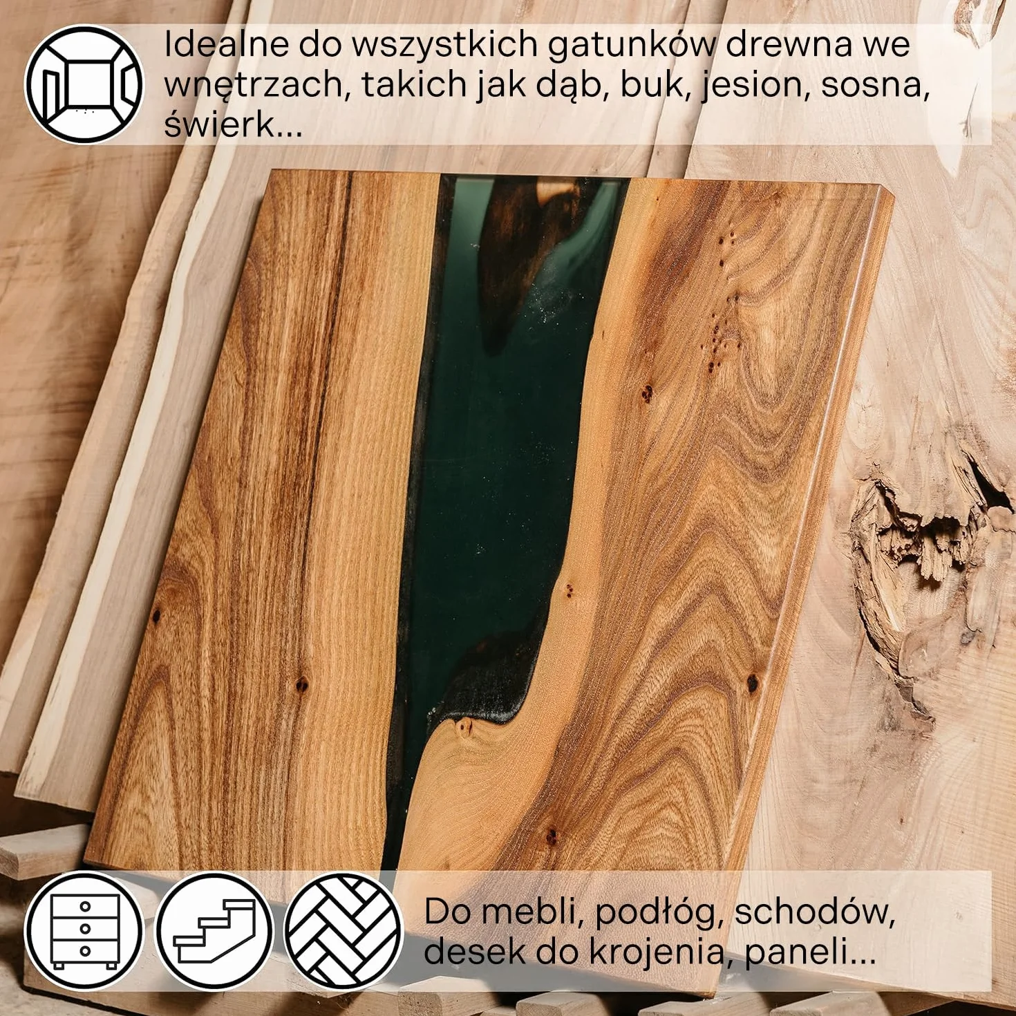 OLI-NATURA Twardy olej-wosk do drewna – Naturalny olej do mebli, schodów, drzwi i innych elementów – Certyfikowany jako odpowiedni do kontaktu z żywnością i antyalergiczny, 1 l, bezbarwny-naturalny