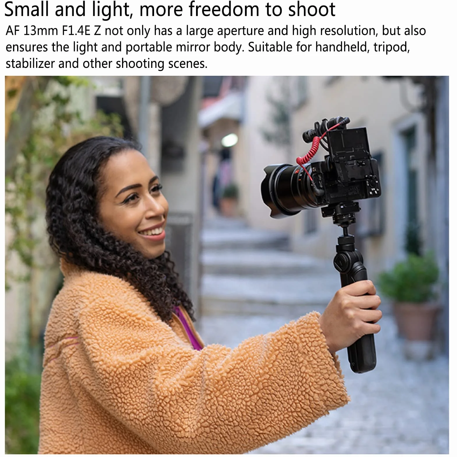 Obiektyw z Autofokusem, AF 13mm F1.4 Autofokus Szerokokątny Obiektyw o Stałej Ostrości do E Mocowanie ZV E10 A600 A6600 A6100 A6000 A7