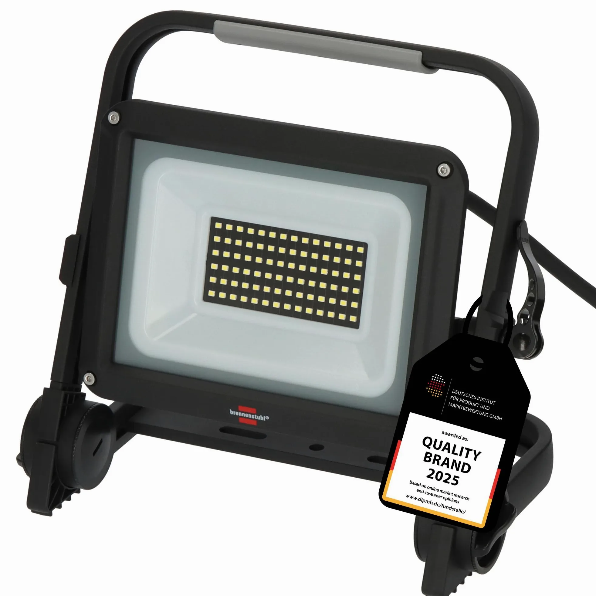 Brennenstuhl Mobilny reflektor LED JARO 7060 M Work Light 50W do użytku zewnętrznego (Reflektor outdoor z kablem 5m, LED 5800lm wykonany z aluminium, ściemnialy, IP65)