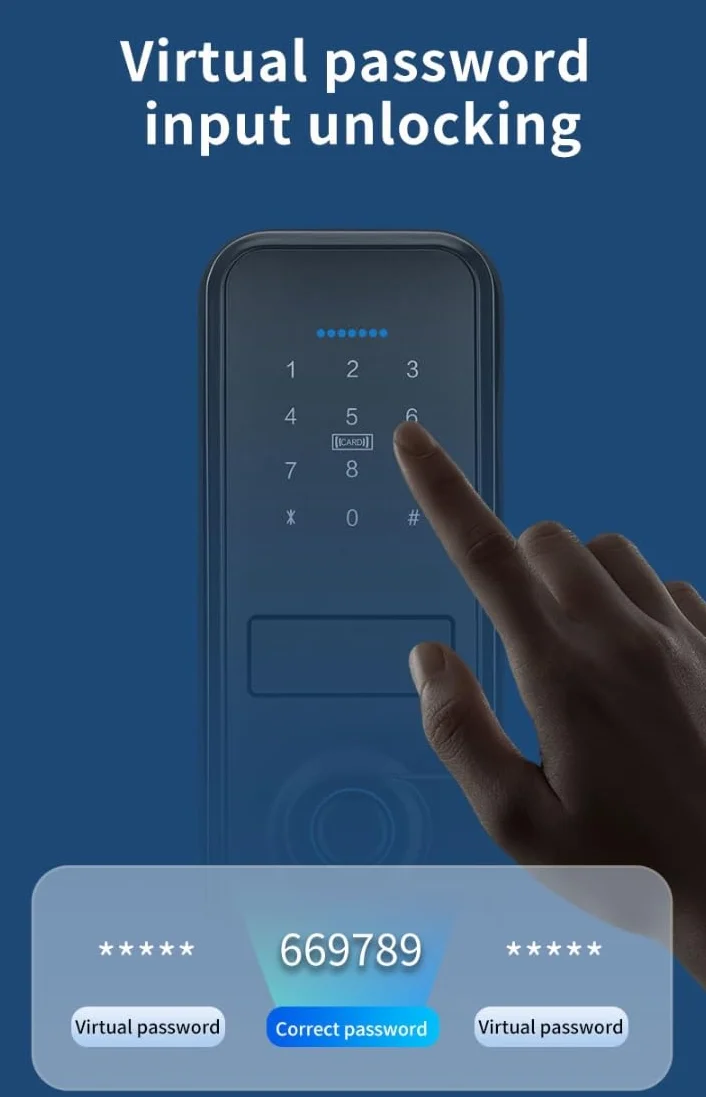 Smart Lock Bezkluczowy Biometryczny Bluetooth Slepek Srebrzysty