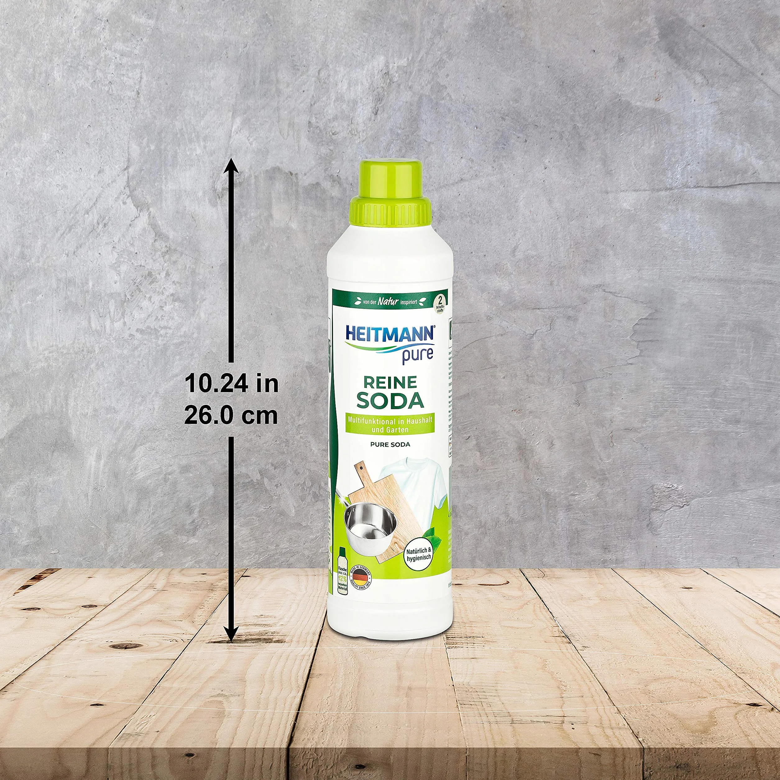 HEITMANN pure Czysta soda, uniwersalny środek czyszczący do tłuszczu, brudu, plam i zapachów, naturalny i przyjazny dla środowiska, do domu i ogrodu, 750 ml